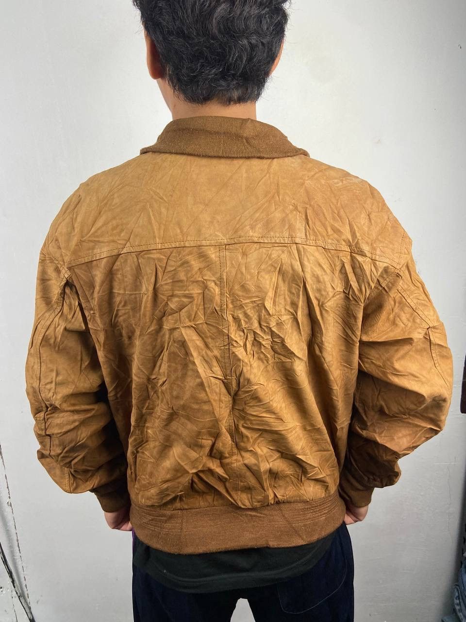 Vintage 🇯🇵 Vintage Type A-2 Suede Bomber Jacket Size US L / EU 52-54 / 3 - 3 Thumbnail