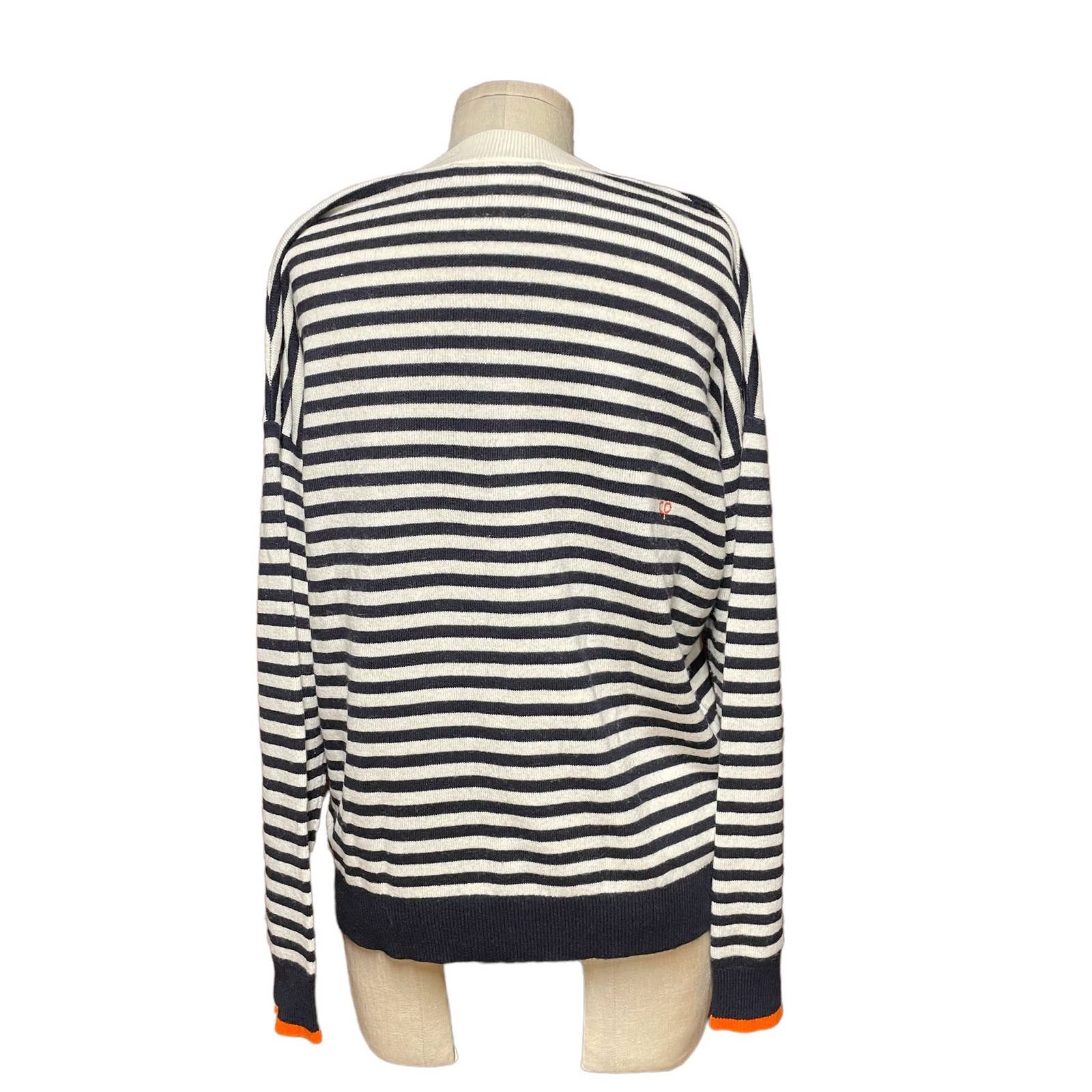 Chinti and Parker Chinti & Parker Navy Blue Cream Stripe Wool Cashmere Sweater Size M / US 6-8 / IT 42-44 - 6 Thumbnail