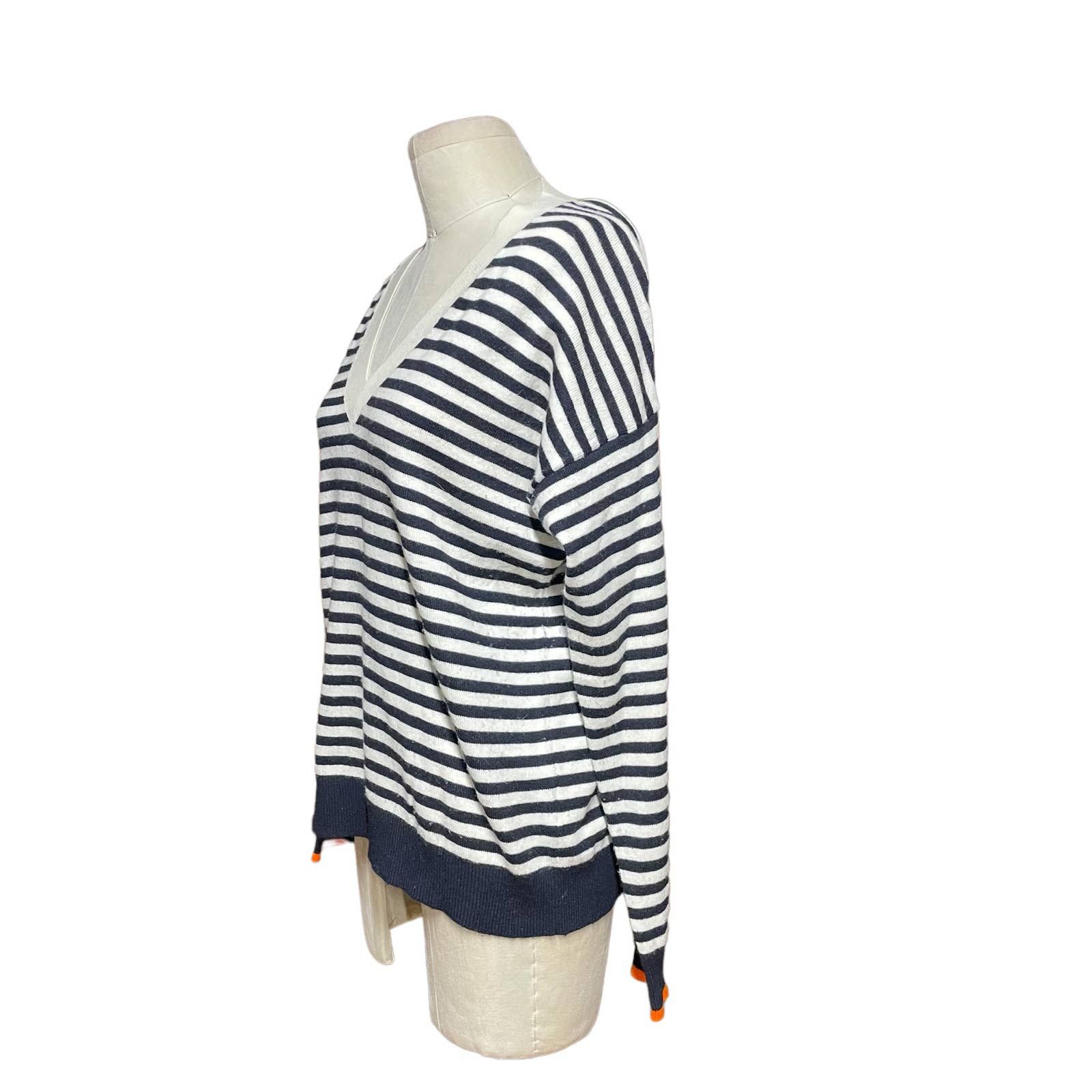 Chinti and Parker Chinti & Parker Navy Blue Cream Stripe Wool Cashmere Sweater Size M / US 6-8 / IT 42-44 - 4 Thumbnail