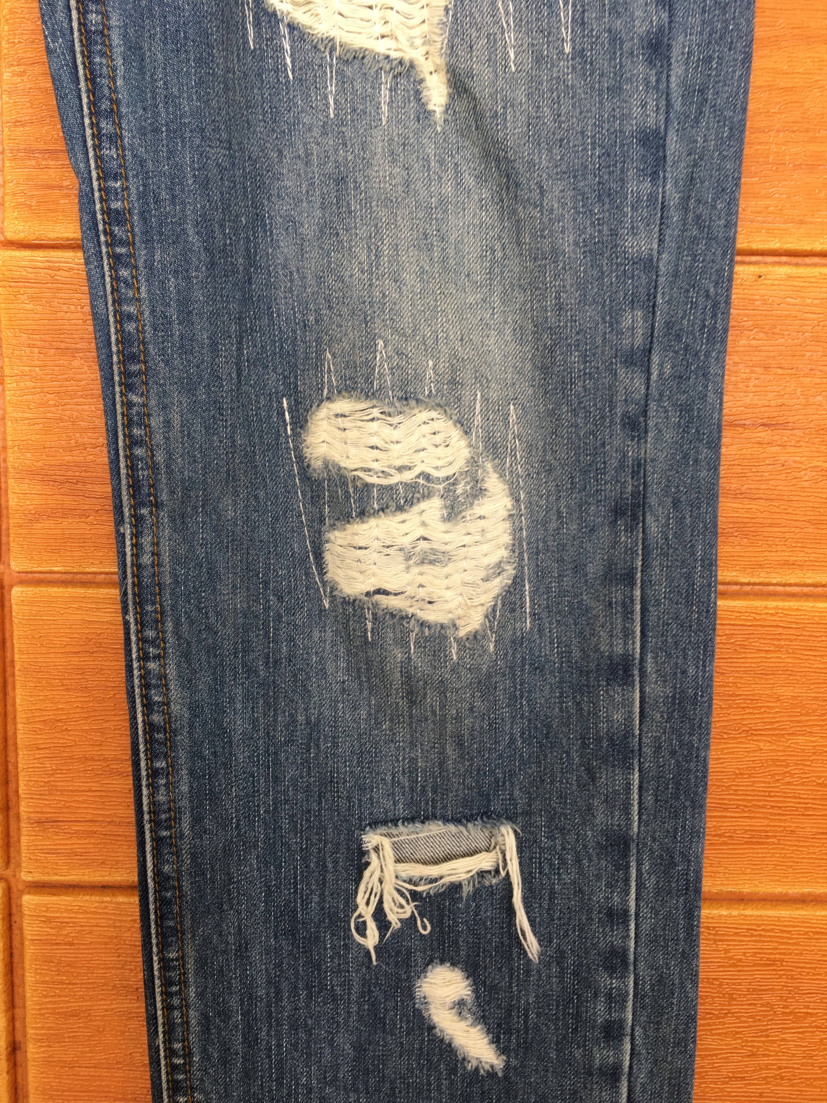 Final Home Rebtrait Distressed Denim Jeans Size US 34 / EU 50 - 10 Thumbnail