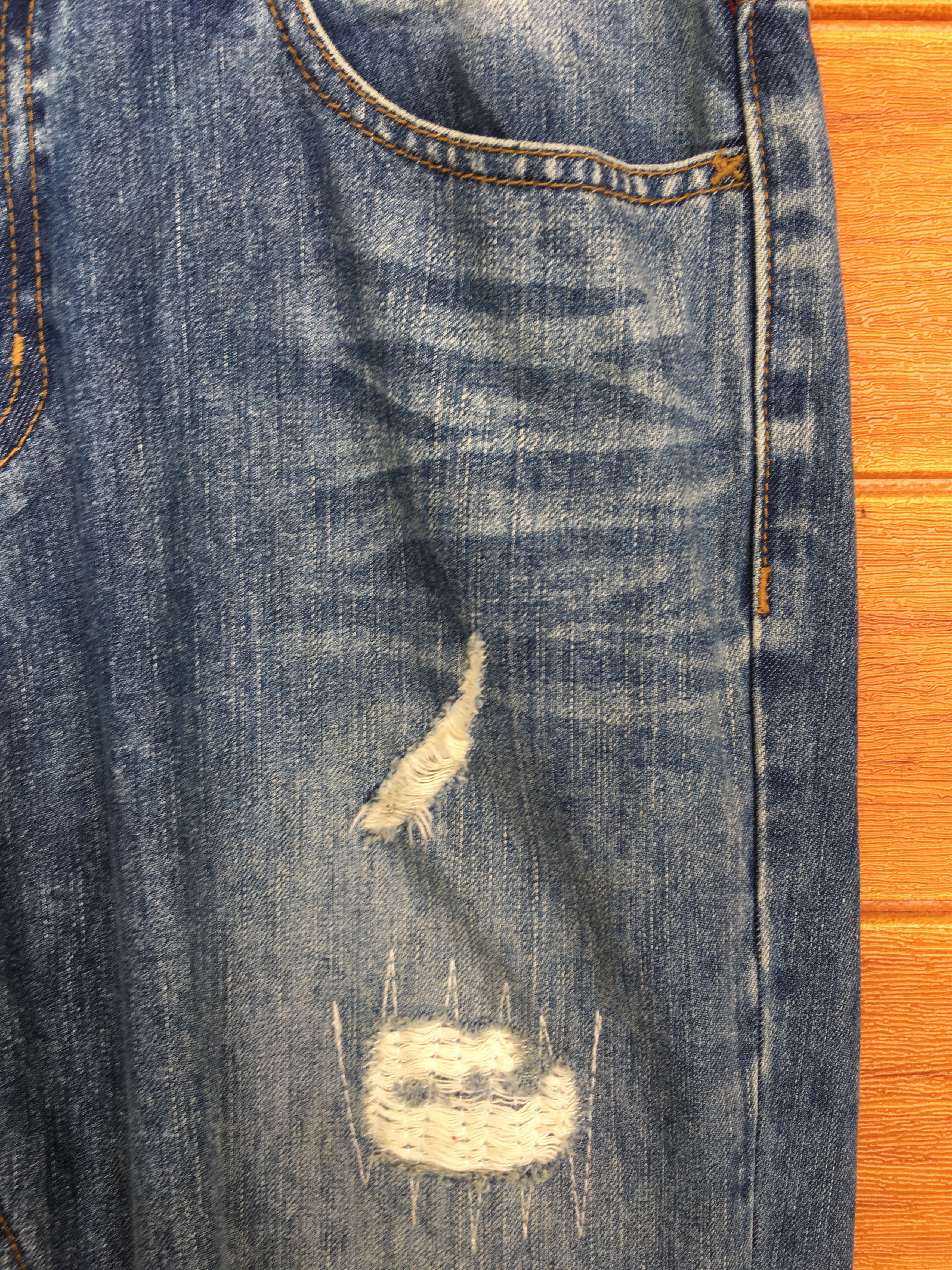 Final Home Rebtrait Distressed Denim Jeans Size US 34 / EU 50 - 4 Thumbnail