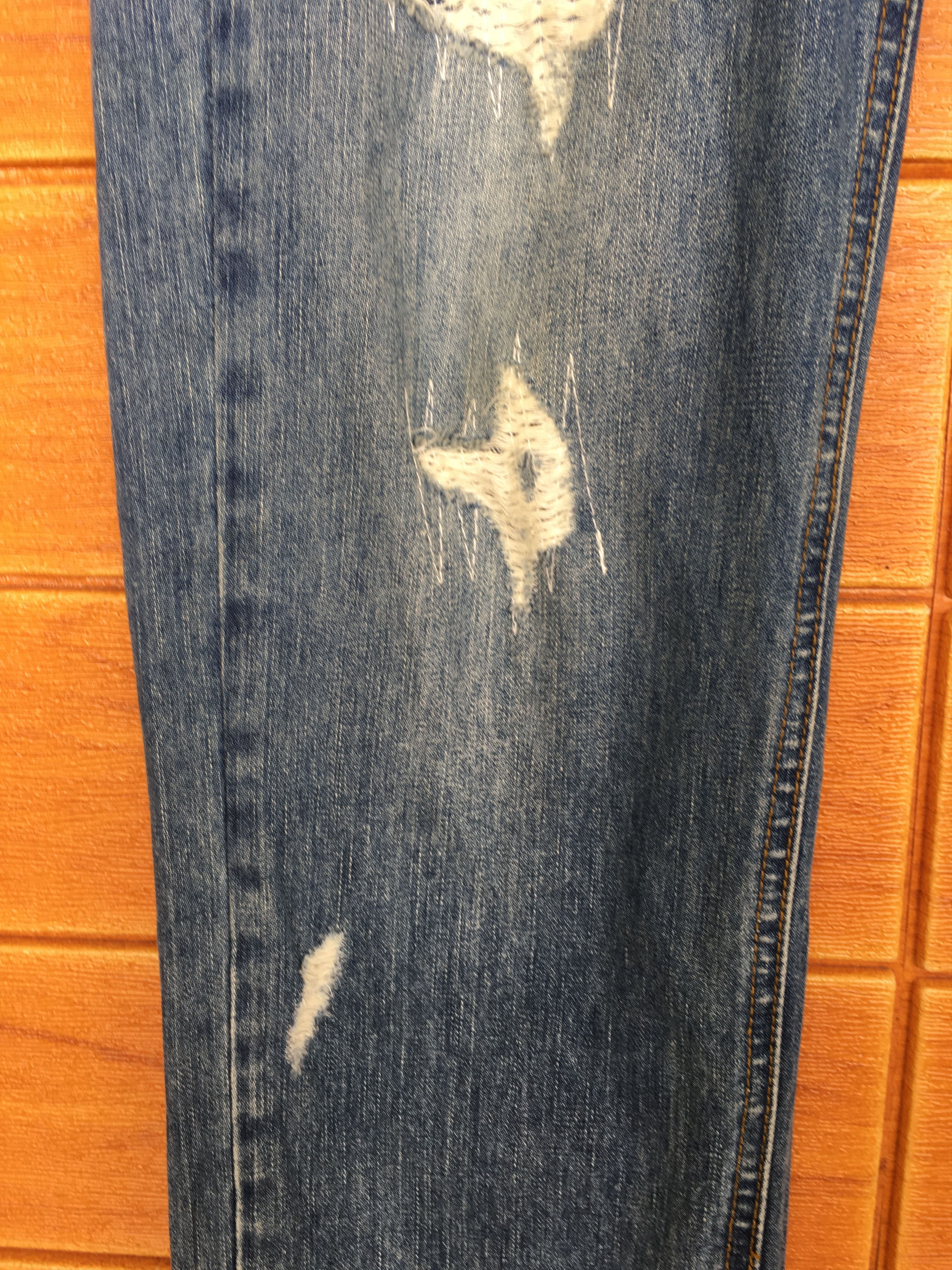 Final Home Rebtrait Distressed Denim Jeans Size US 34 / EU 50 - 9 Thumbnail