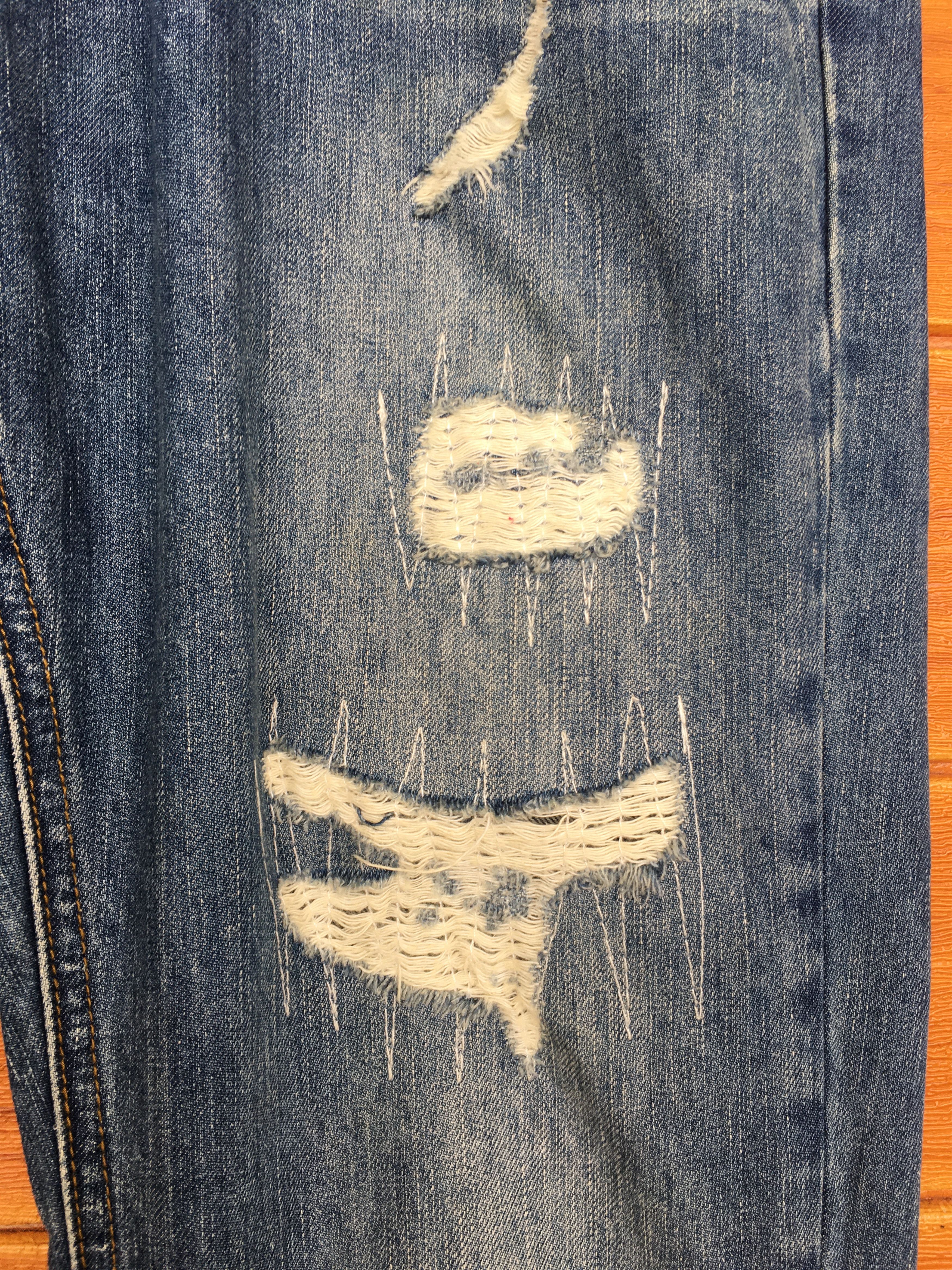 Final Home Rebtrait Distressed Denim Jeans Size US 34 / EU 50 - 6 Thumbnail