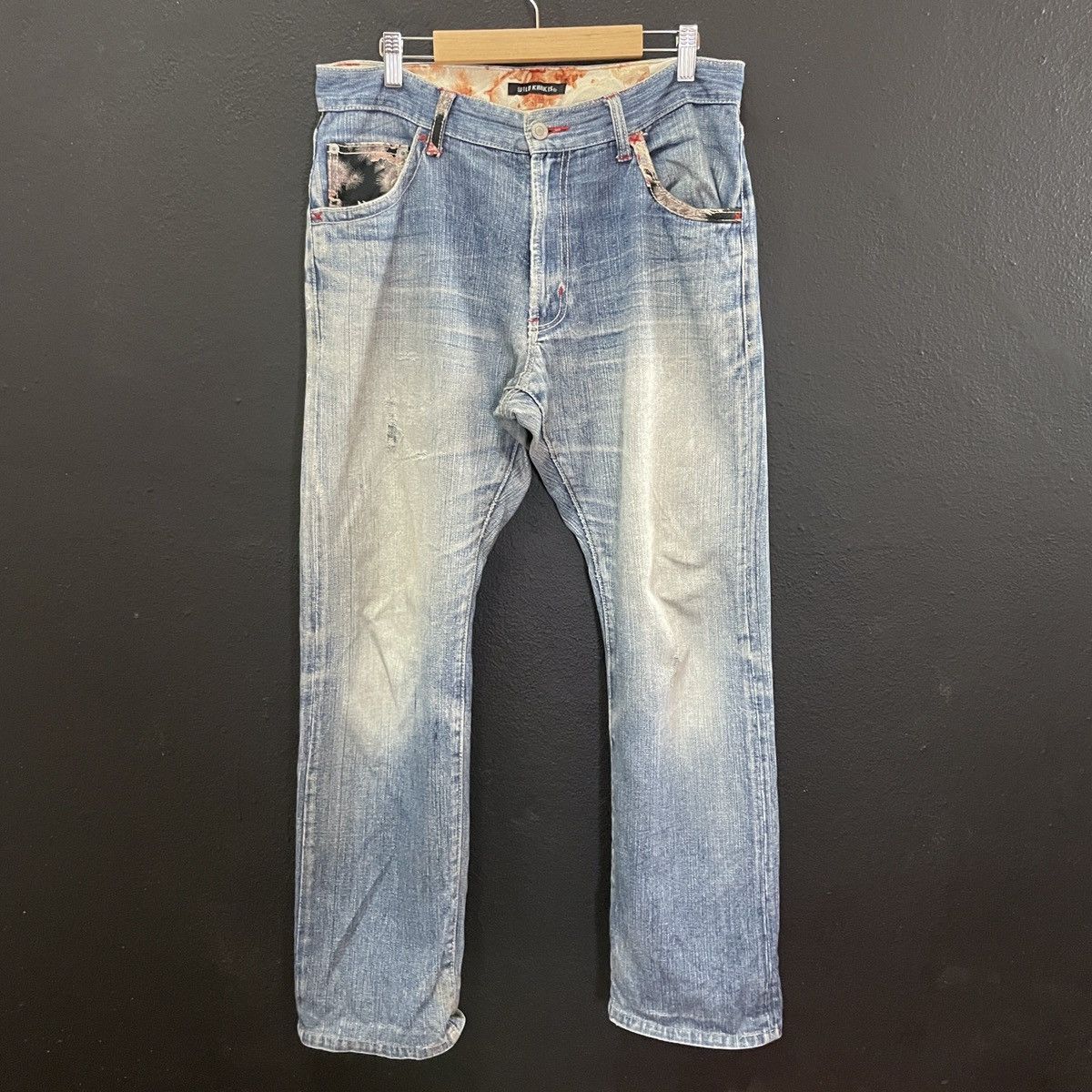 Japanese Brand Vintage Wild Khakis Distressed Denim Jeans Size US 33 - 1 Thumbnail