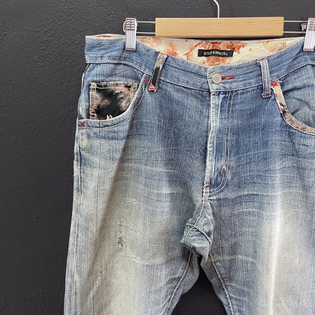 Japanese Brand Vintage Wild Khakis Distressed Denim Jeans Size US 33 - 3 Thumbnail