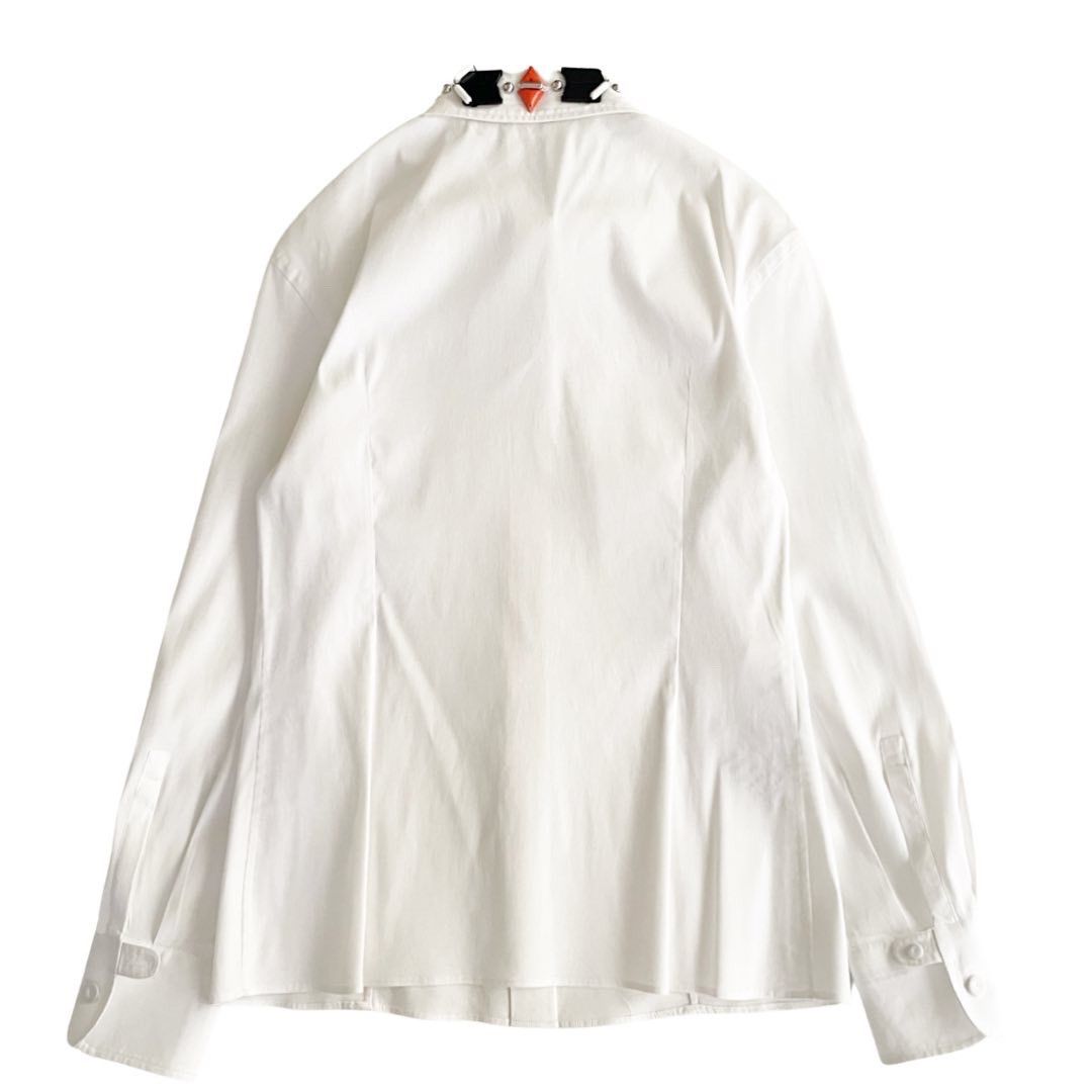 Prada Prada AW2019 Jeweled Poplin Collar Shirt Size US XXS / EU 40 - 3 Thumbnail