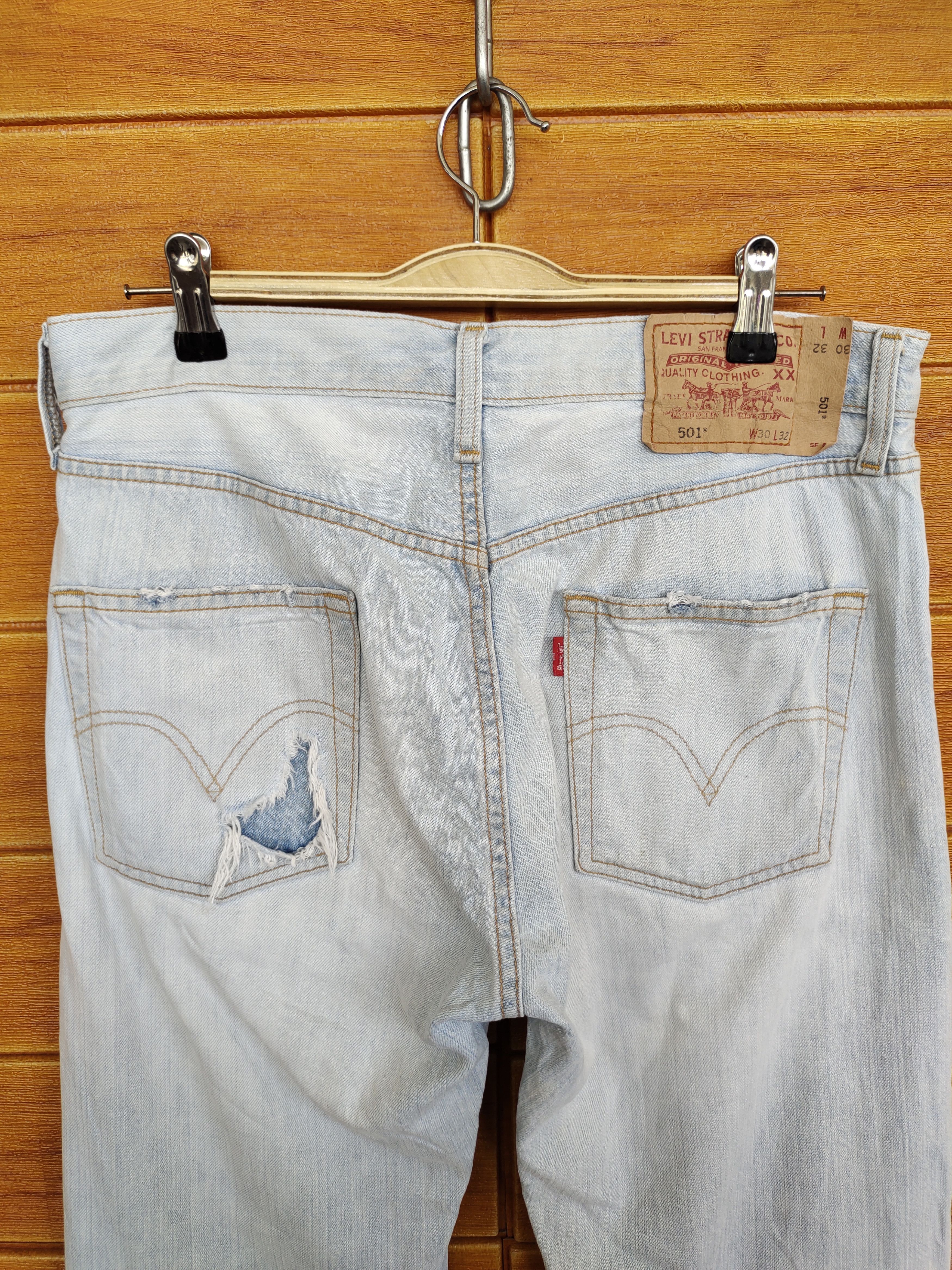 Levi's LEVIS 501 Distressed Denim Pants Size US 30 / EU 46 - 15 Thumbnail