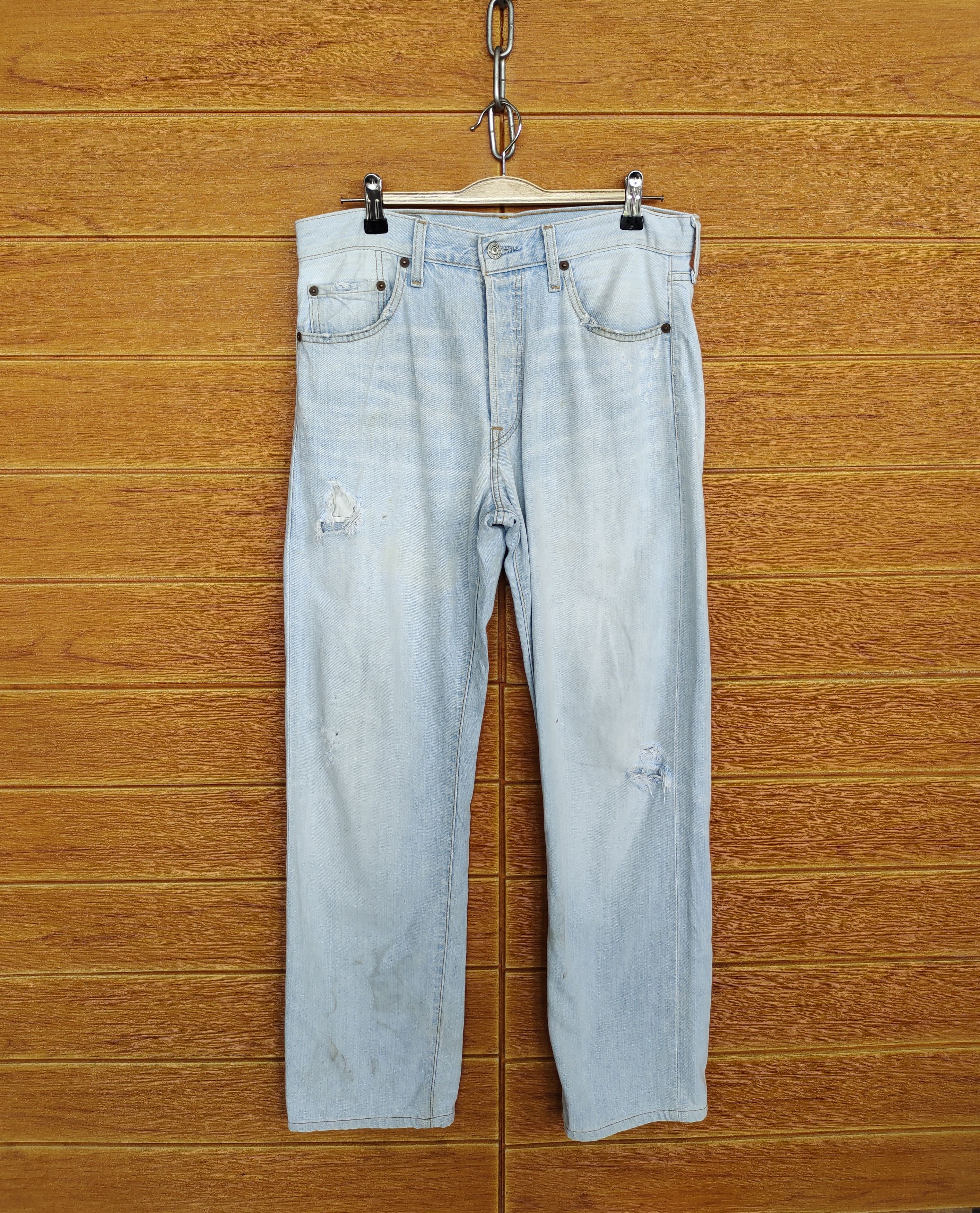 Levi's LEVIS 501 Distressed Denim Pants Size US 30 / EU 46 - 2 Thumbnail