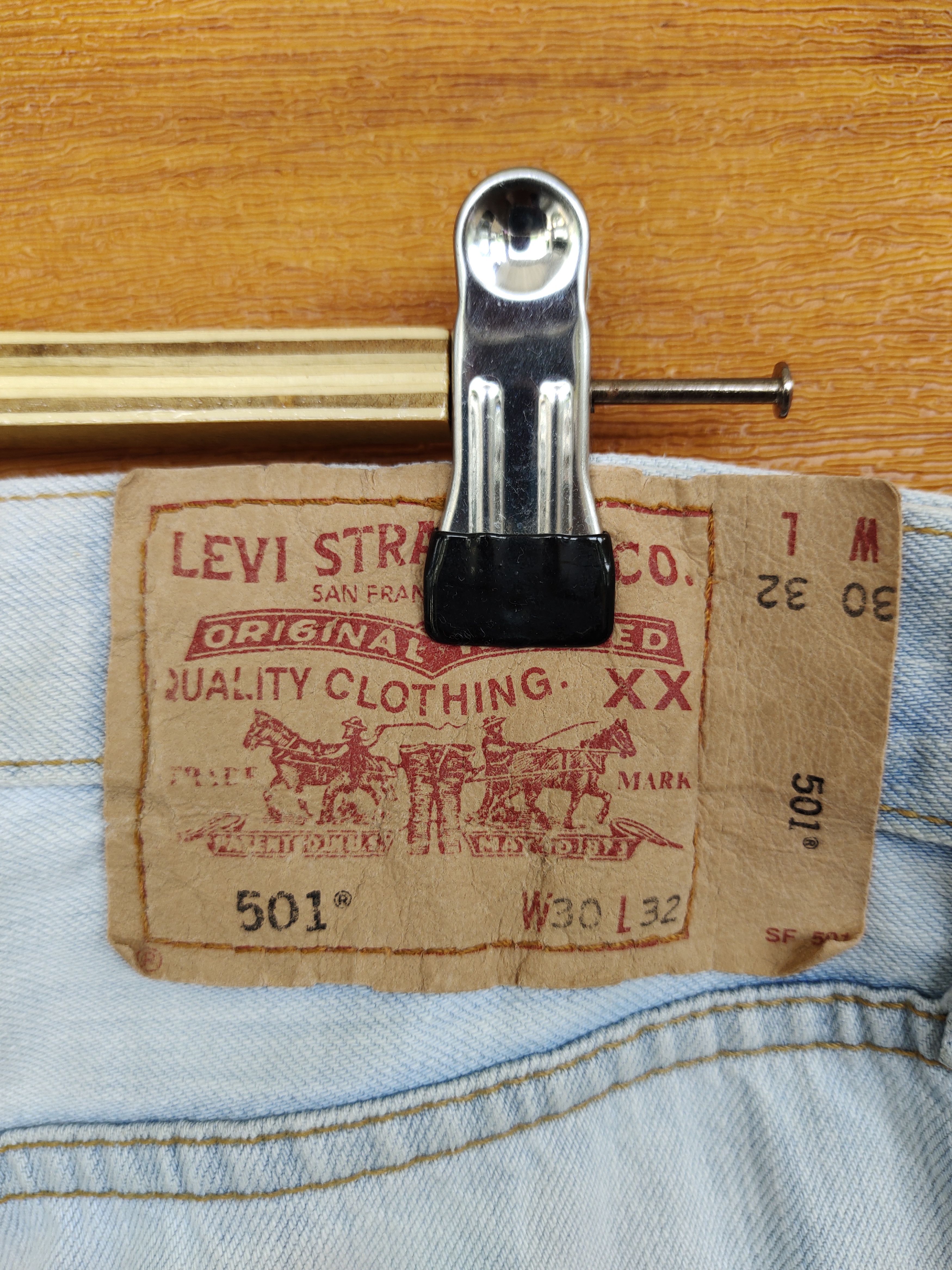 Levi's LEVIS 501 Distressed Denim Pants Size US 30 / EU 46 - 16 Thumbnail