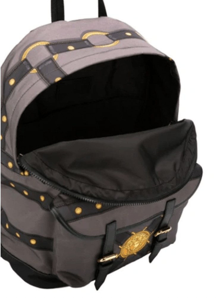 Versace Bondage Medusa Head Backpack In Grey Nylon/Leather Size ONE SIZE - 6 Thumbnail