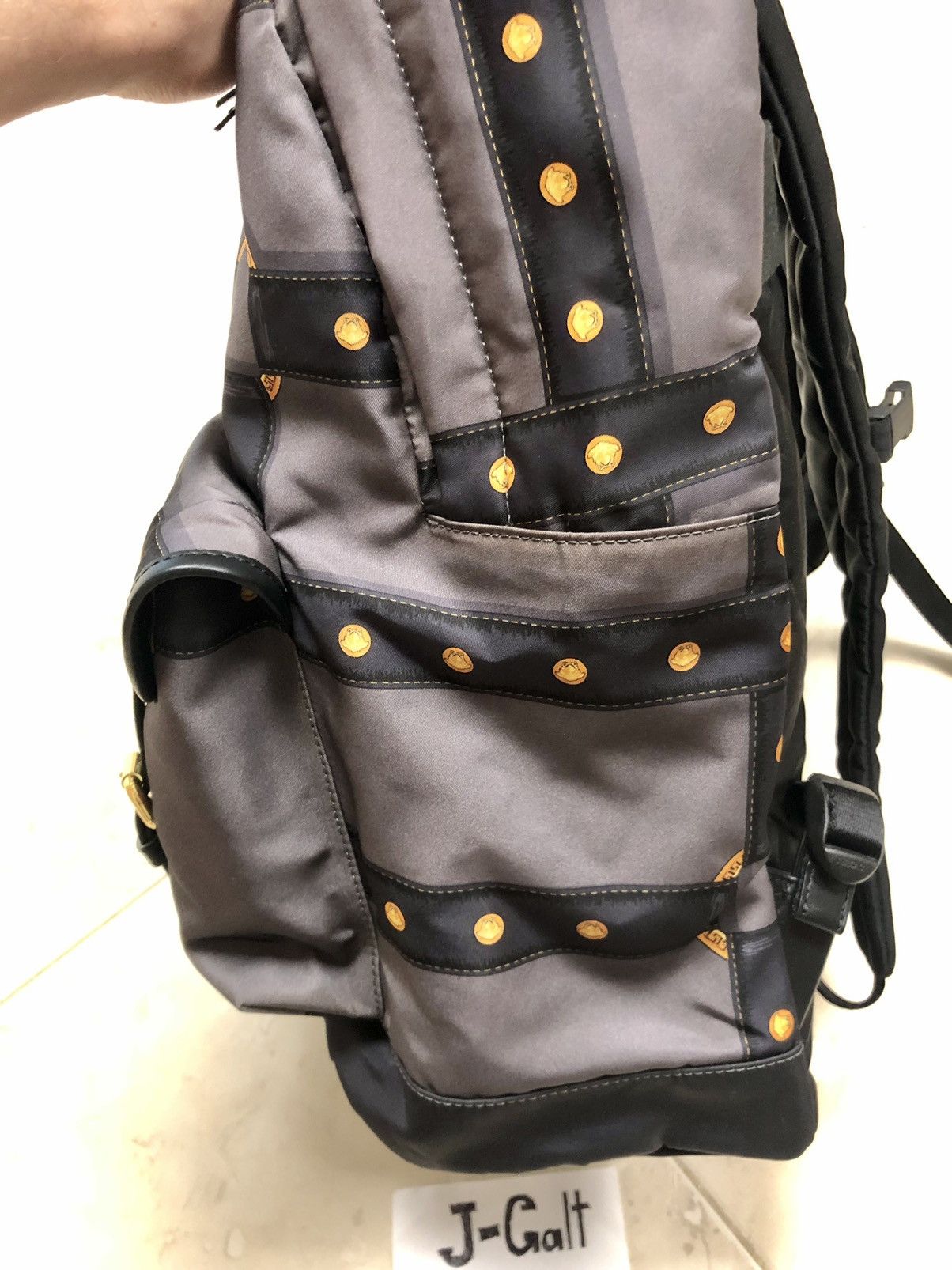 Versace Bondage Medusa Head Backpack In Grey Nylon/Leather Size ONE SIZE - 15 Thumbnail