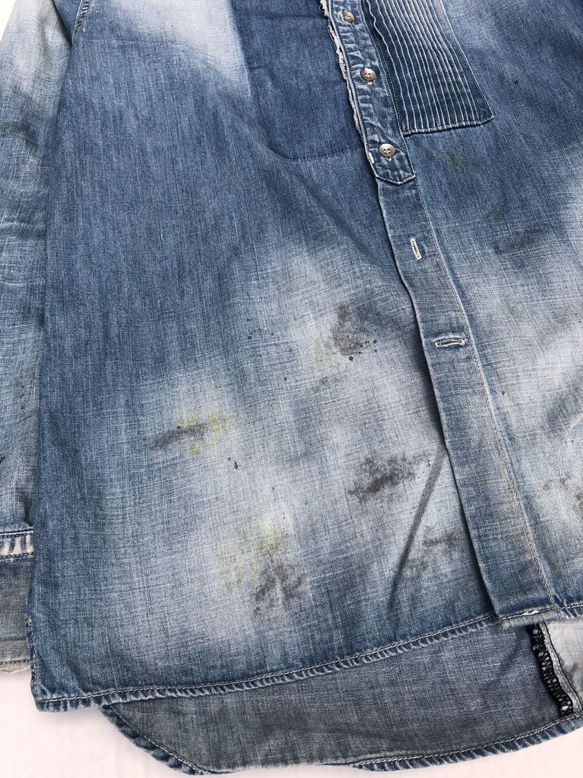 Maison MIHARA YASUHIRO MIHARAYASUHIRO Damage Denim Shirt Size US M / EU 48-50 / 2 - 5 Thumbnail