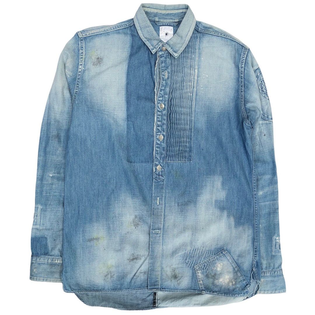Maison MIHARA YASUHIRO MIHARAYASUHIRO Damage Denim Shirt Size US M / EU 48-50 / 2 - 1 Thumbnail