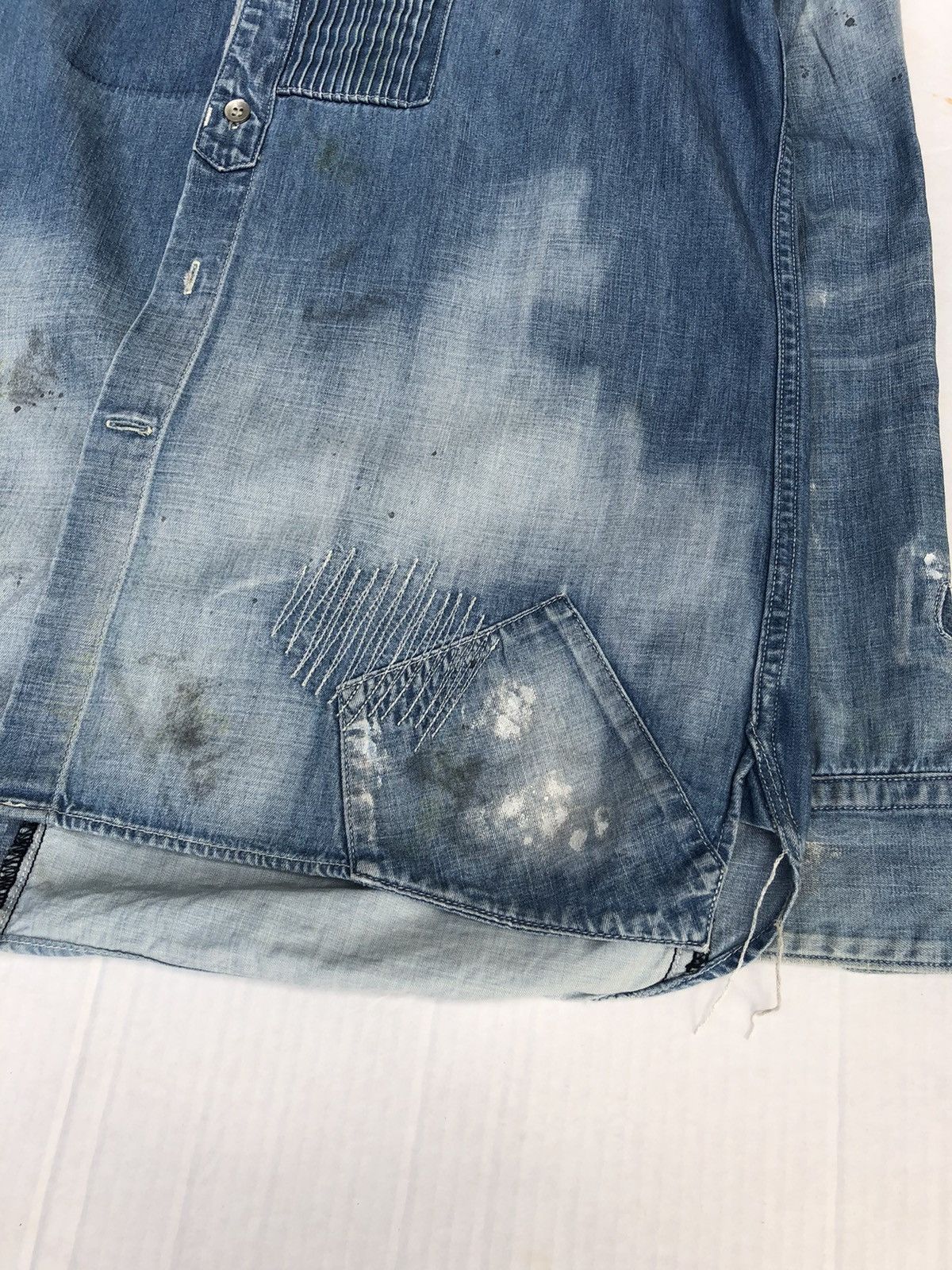 Maison MIHARA YASUHIRO MIHARAYASUHIRO Damage Denim Shirt Size US M / EU 48-50 / 2 - 4 Thumbnail