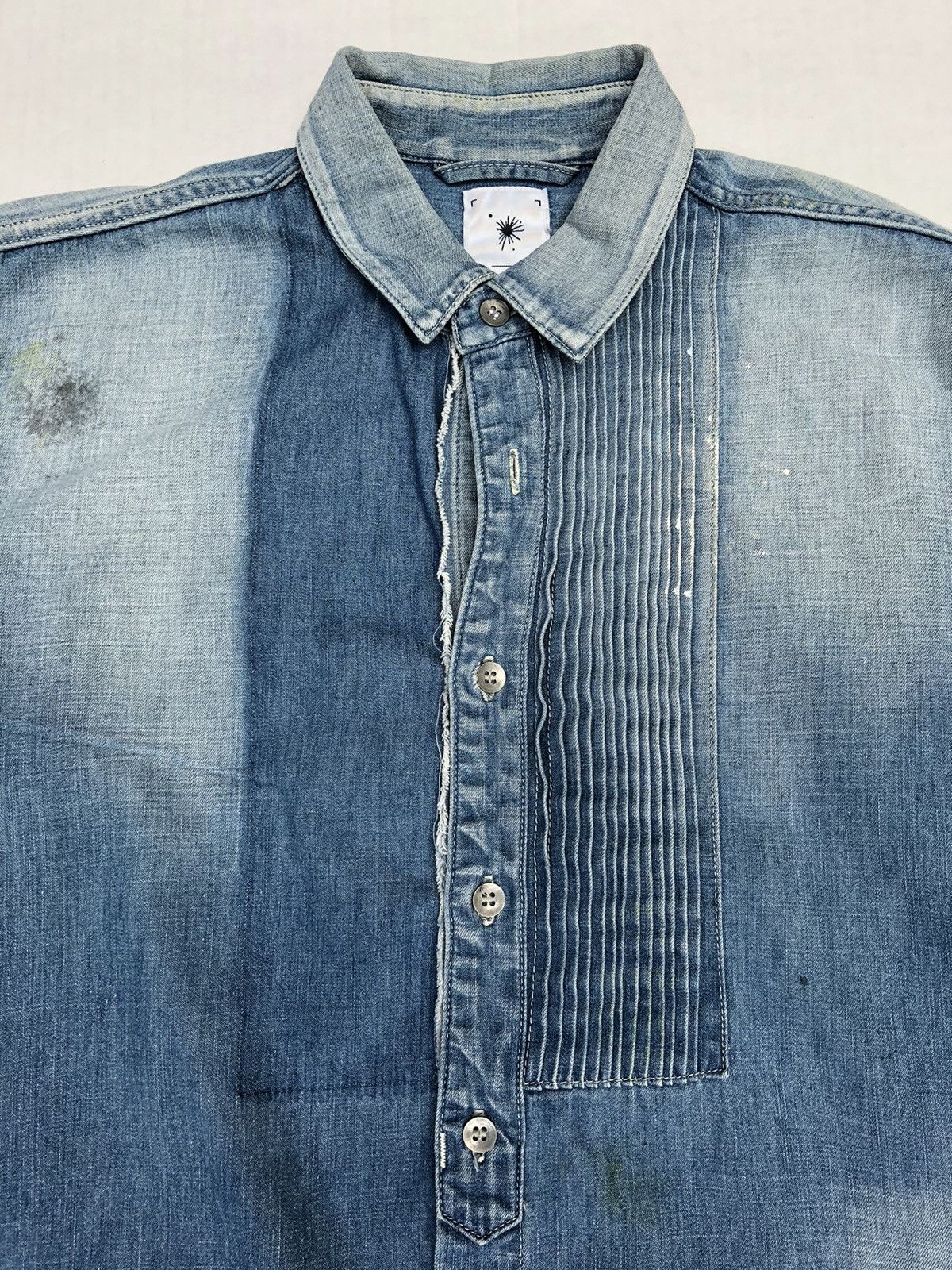 Maison MIHARA YASUHIRO MIHARAYASUHIRO Damage Denim Shirt Size US M / EU 48-50 / 2 - 6 Thumbnail