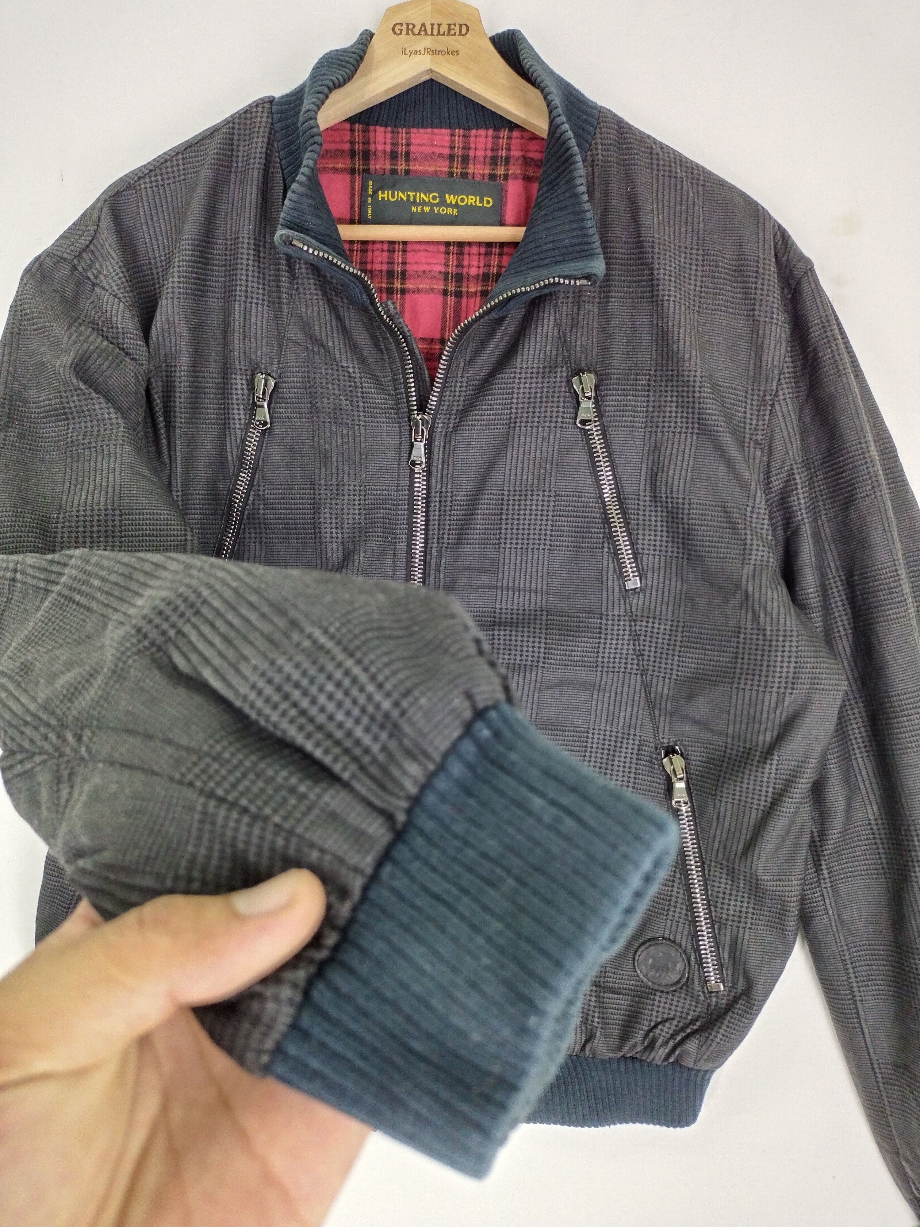 Vintage Vintage Hunting World New York Tartan Lined Jacket Size US L / EU 52-54 / 3 - 9 Thumbnail