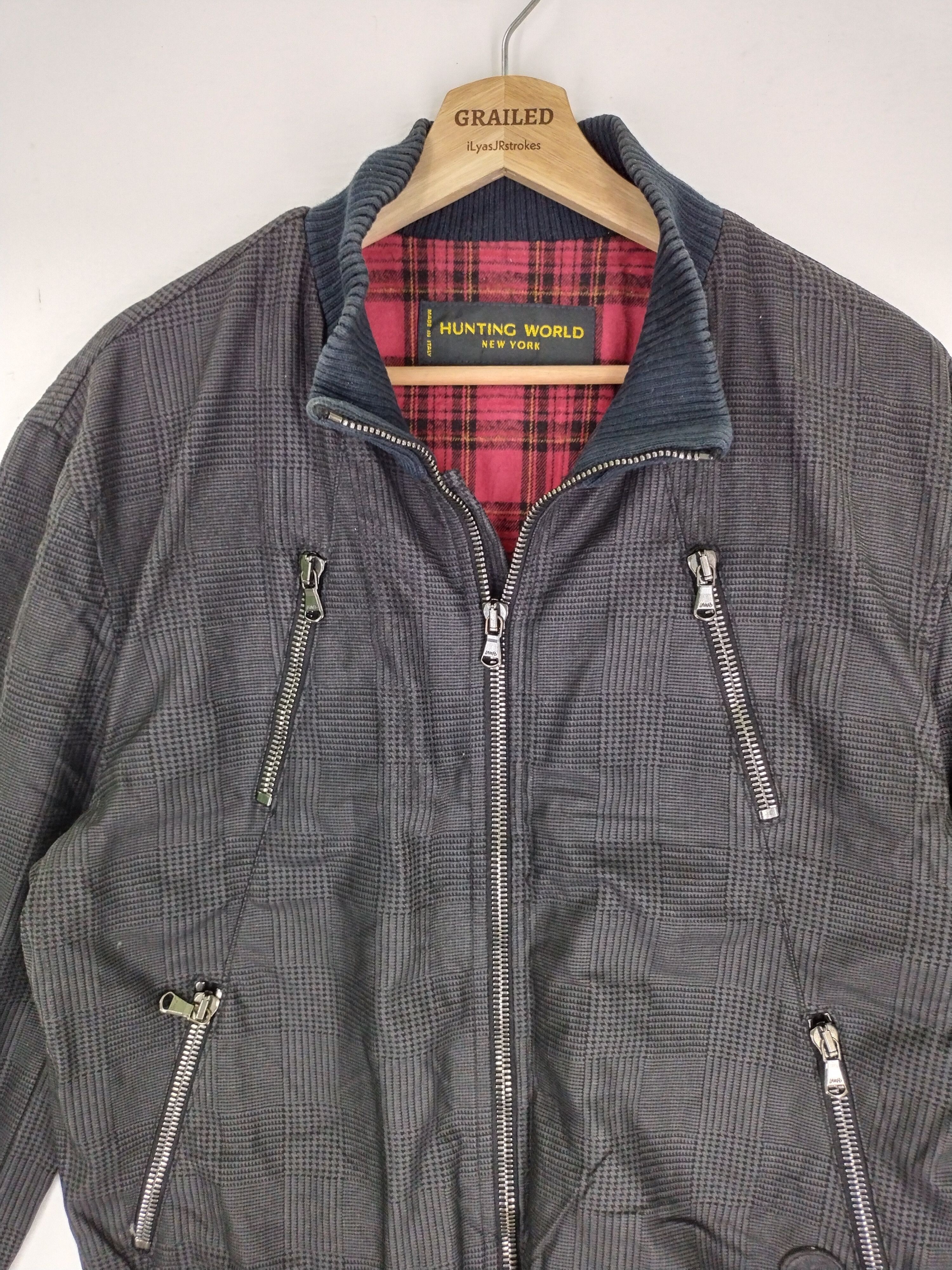 Vintage Vintage Hunting World New York Tartan Lined Jacket Size US L / EU 52-54 / 3 - 5 Thumbnail