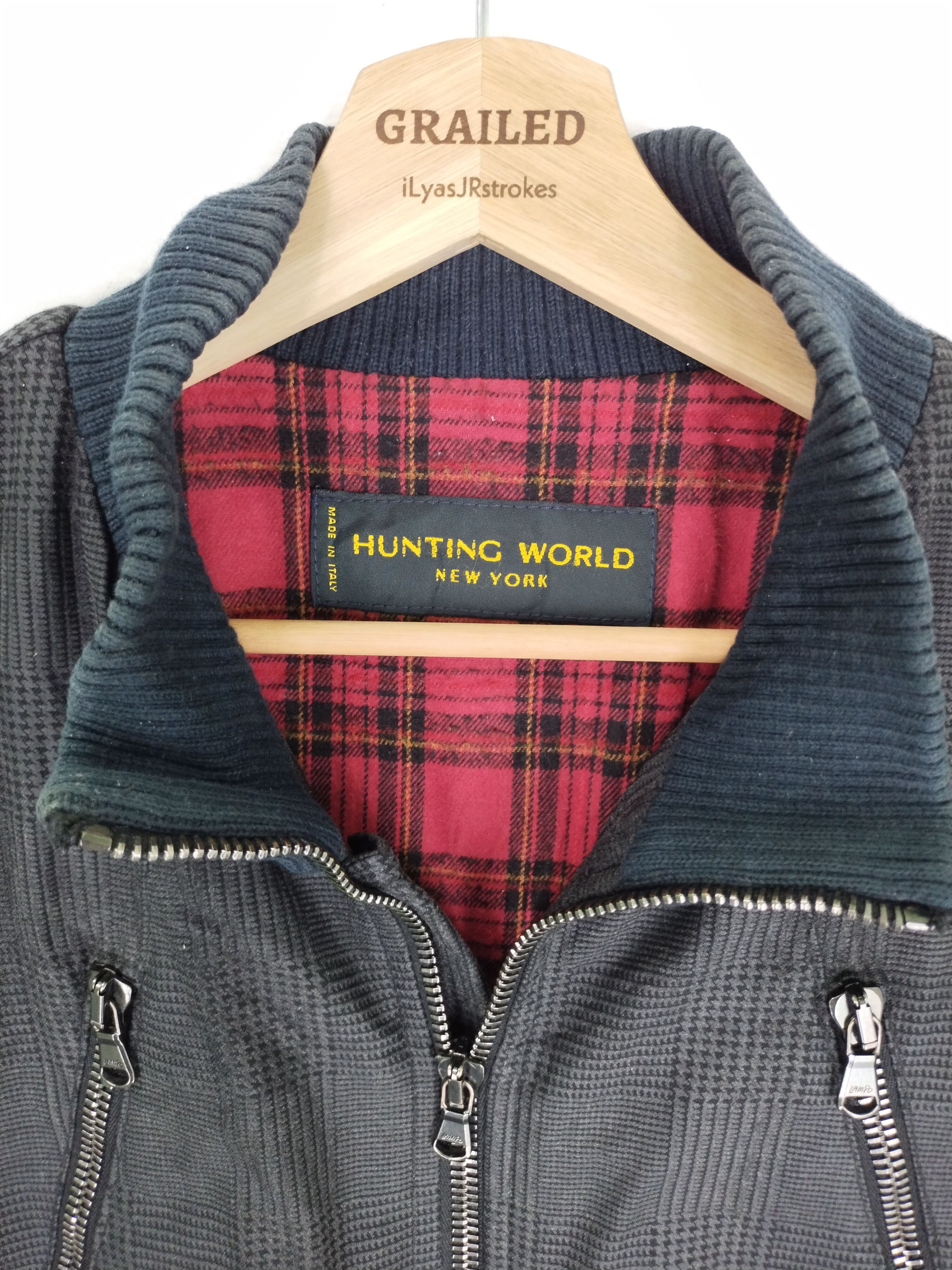 Vintage Vintage Hunting World New York Tartan Lined Jacket Size US L / EU 52-54 / 3 - 19 Thumbnail