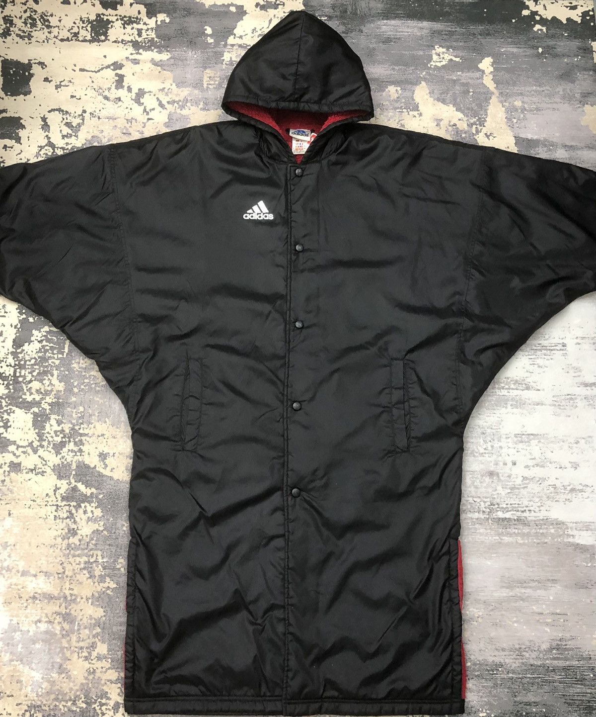 Adidas Y181. VTG 90s ADIDAS BIG LOGO FLEECE LONG JACKET Size US M / EU 48-50 / 2 - 2 Thumbnail