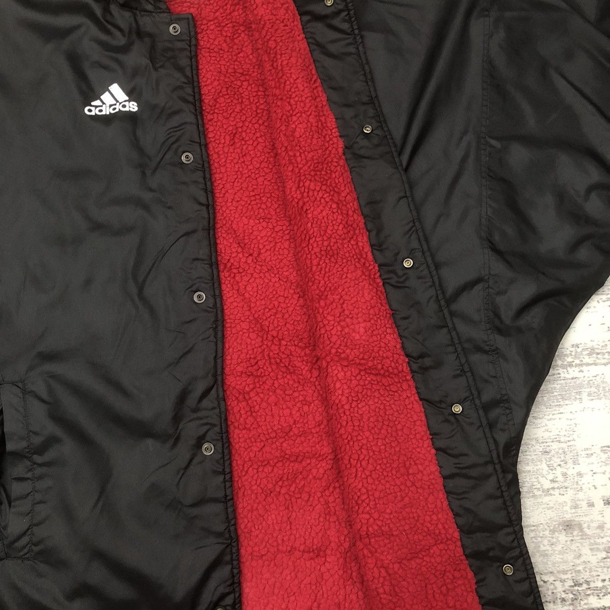 Adidas Y181. VTG 90s ADIDAS BIG LOGO FLEECE LONG JACKET Size US M / EU 48-50 / 2 - 8 Thumbnail