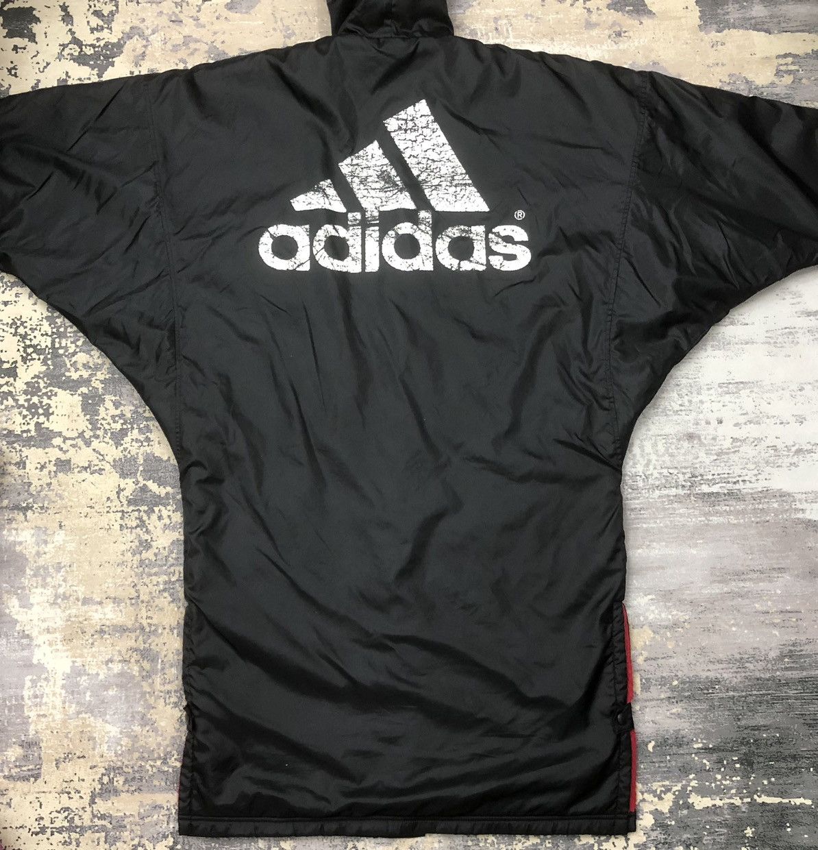 Adidas Y181. VTG 90s ADIDAS BIG LOGO FLEECE LONG JACKET Size US M / EU 48-50 / 2 - 3 Thumbnail