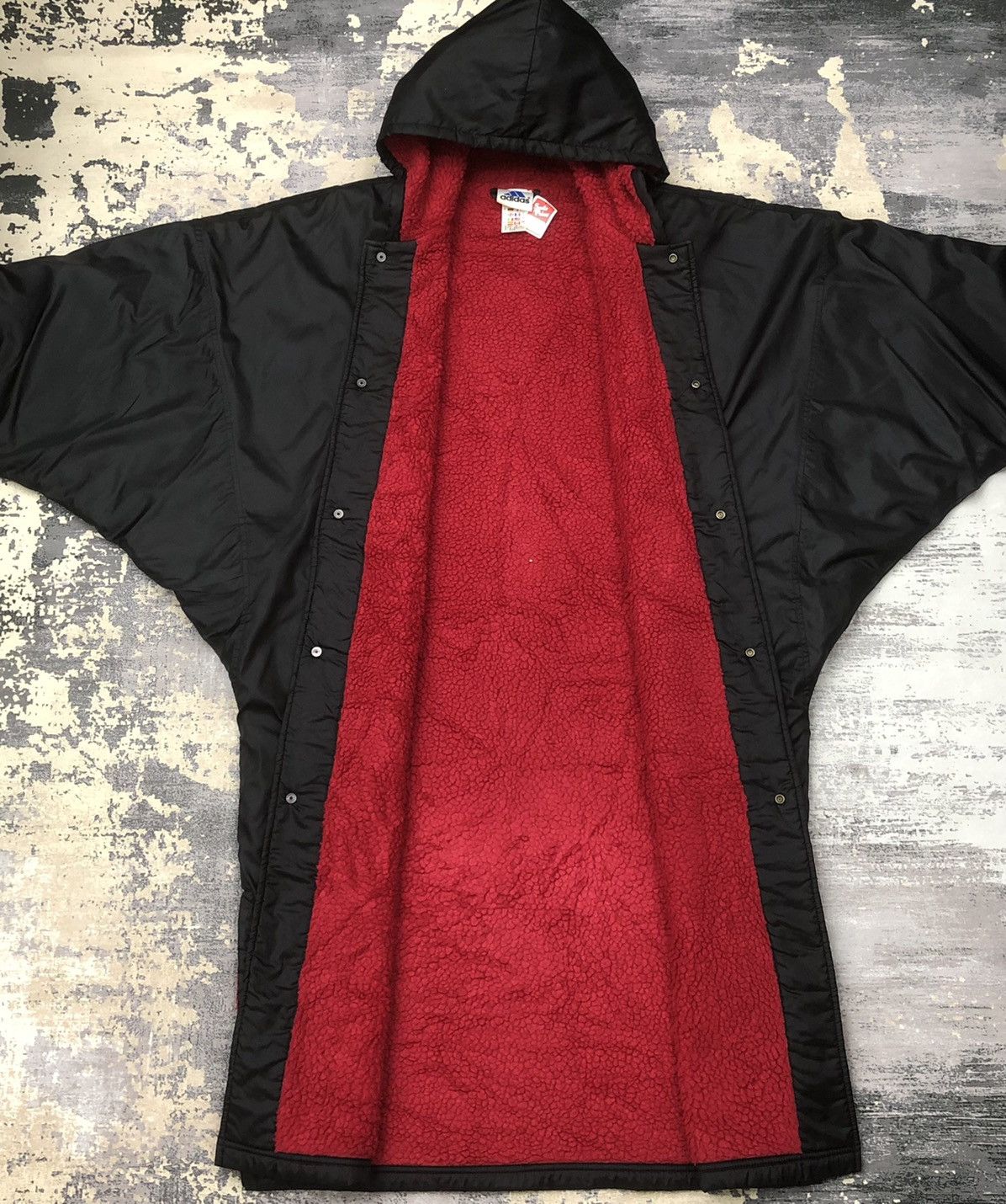 Adidas Y181. VTG 90s ADIDAS BIG LOGO FLEECE LONG JACKET Size US M / EU 48-50 / 2 - 4 Thumbnail