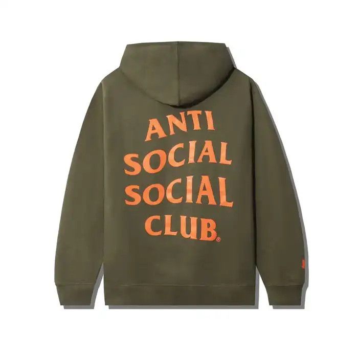 Anti social social club Undefeated Paranoid olive hoodie