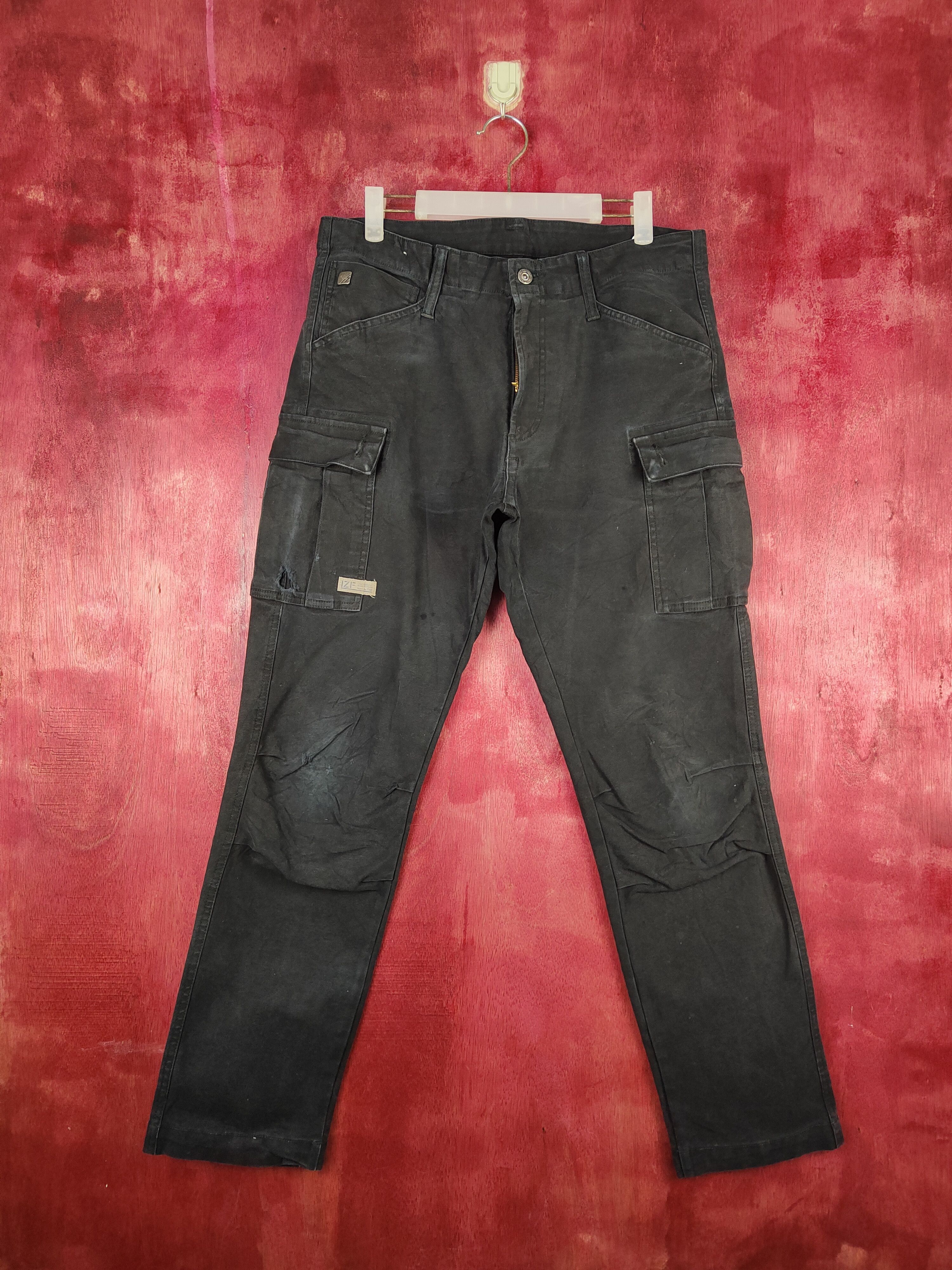 Japanese Brand I'Z Frontier Black Multi Pocket Tactical Cargo Denim #S624 Size US 32 / EU 48 - 1 Thumbnail