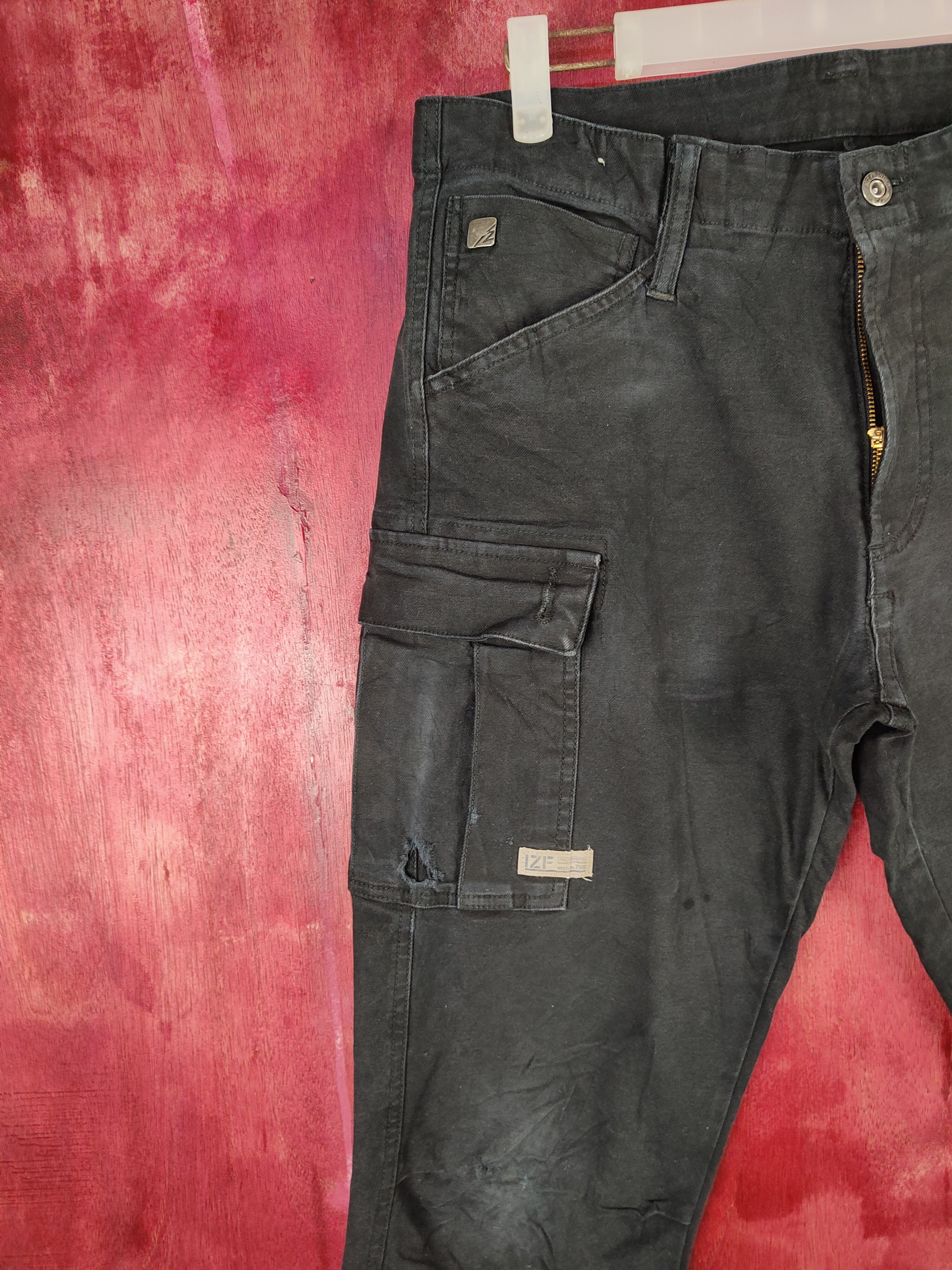 Japanese Brand I'Z Frontier Black Multi Pocket Tactical Cargo Denim #S624 Size US 32 / EU 48 - 5 Thumbnail
