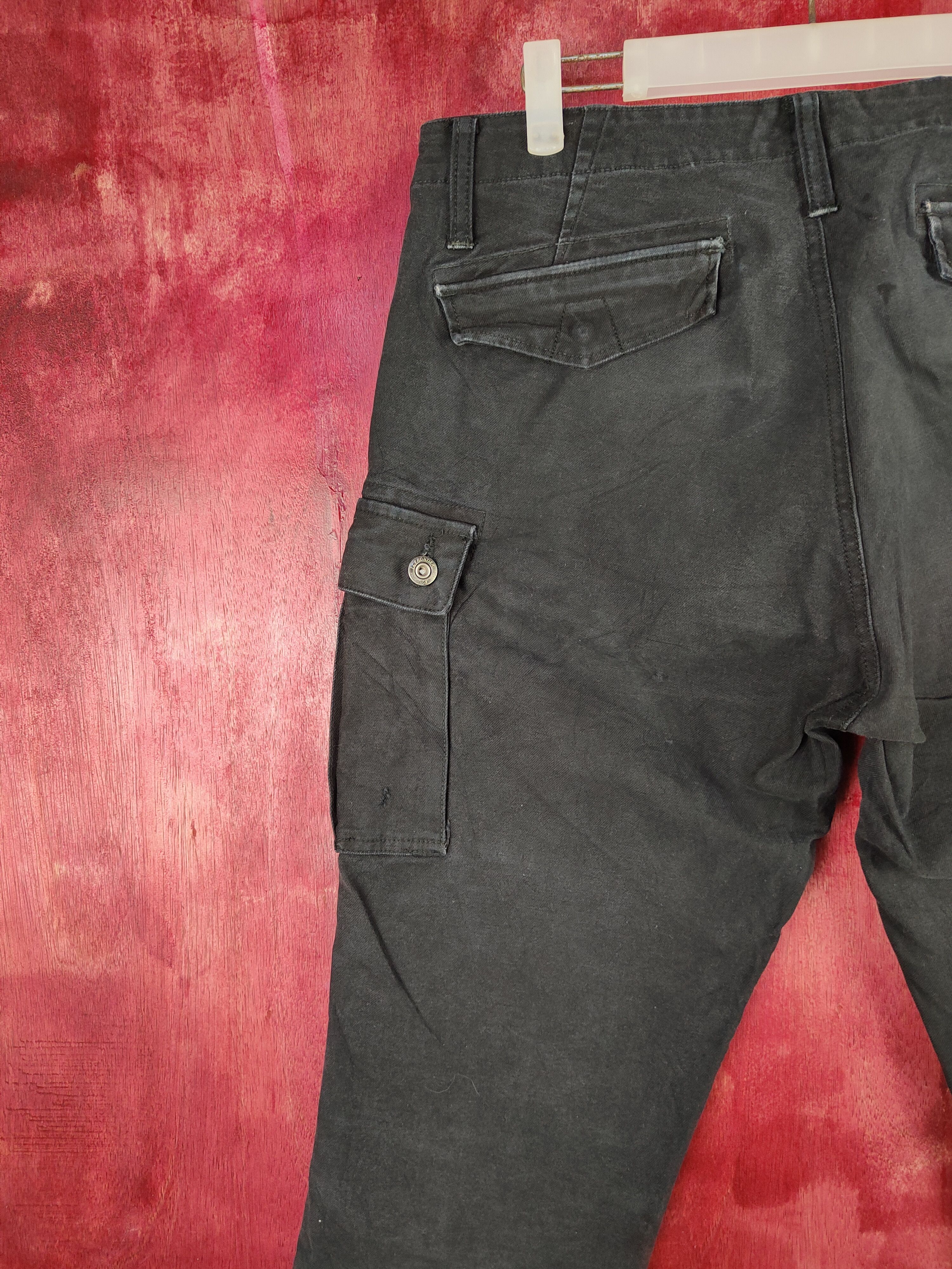 Japanese Brand I'Z Frontier Black Multi Pocket Tactical Cargo Denim #S624 Size US 32 / EU 48 - 10 Thumbnail