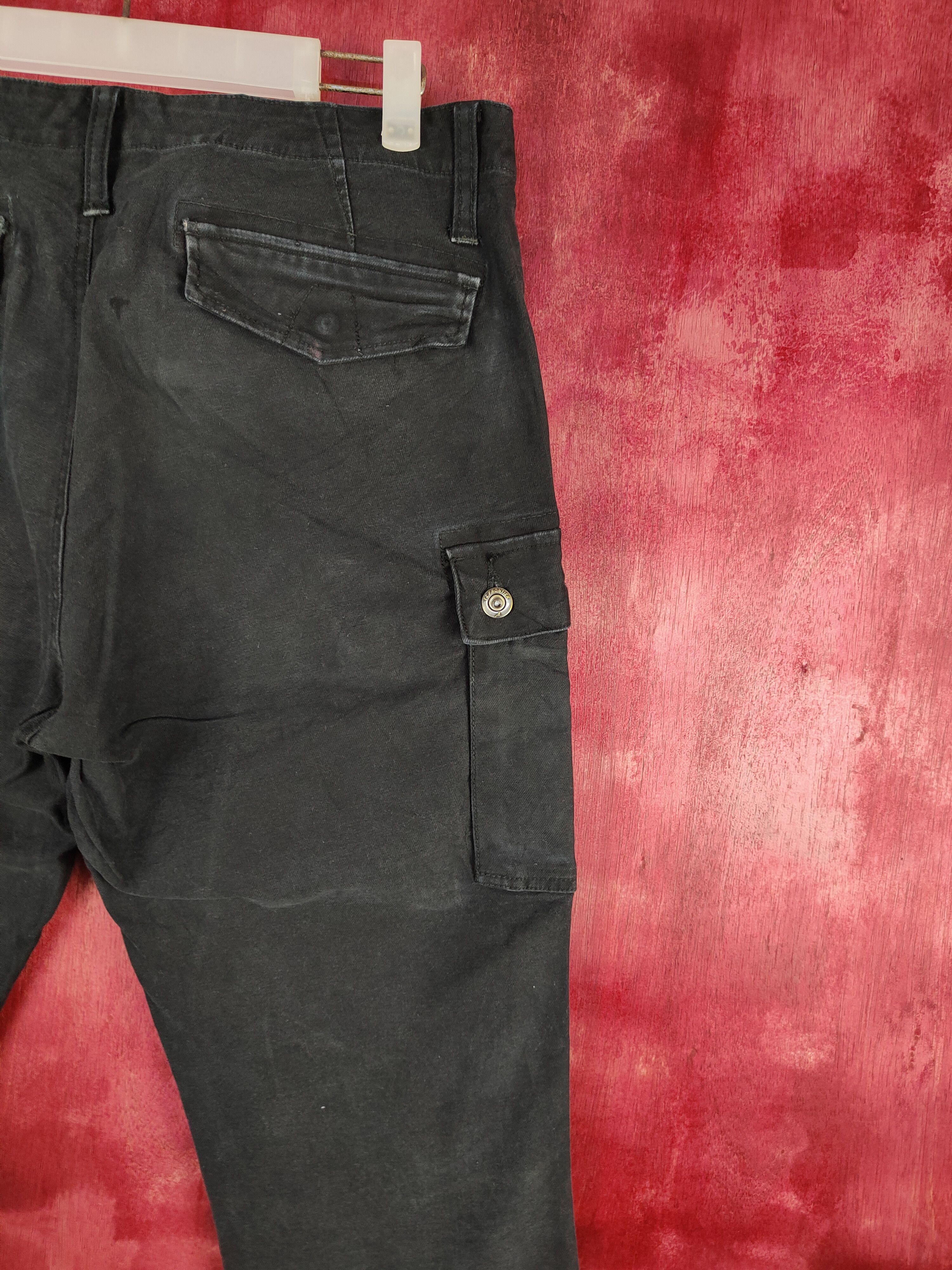 Japanese Brand I'Z Frontier Black Multi Pocket Tactical Cargo Denim #S624 Size US 32 / EU 48 - 12 Thumbnail