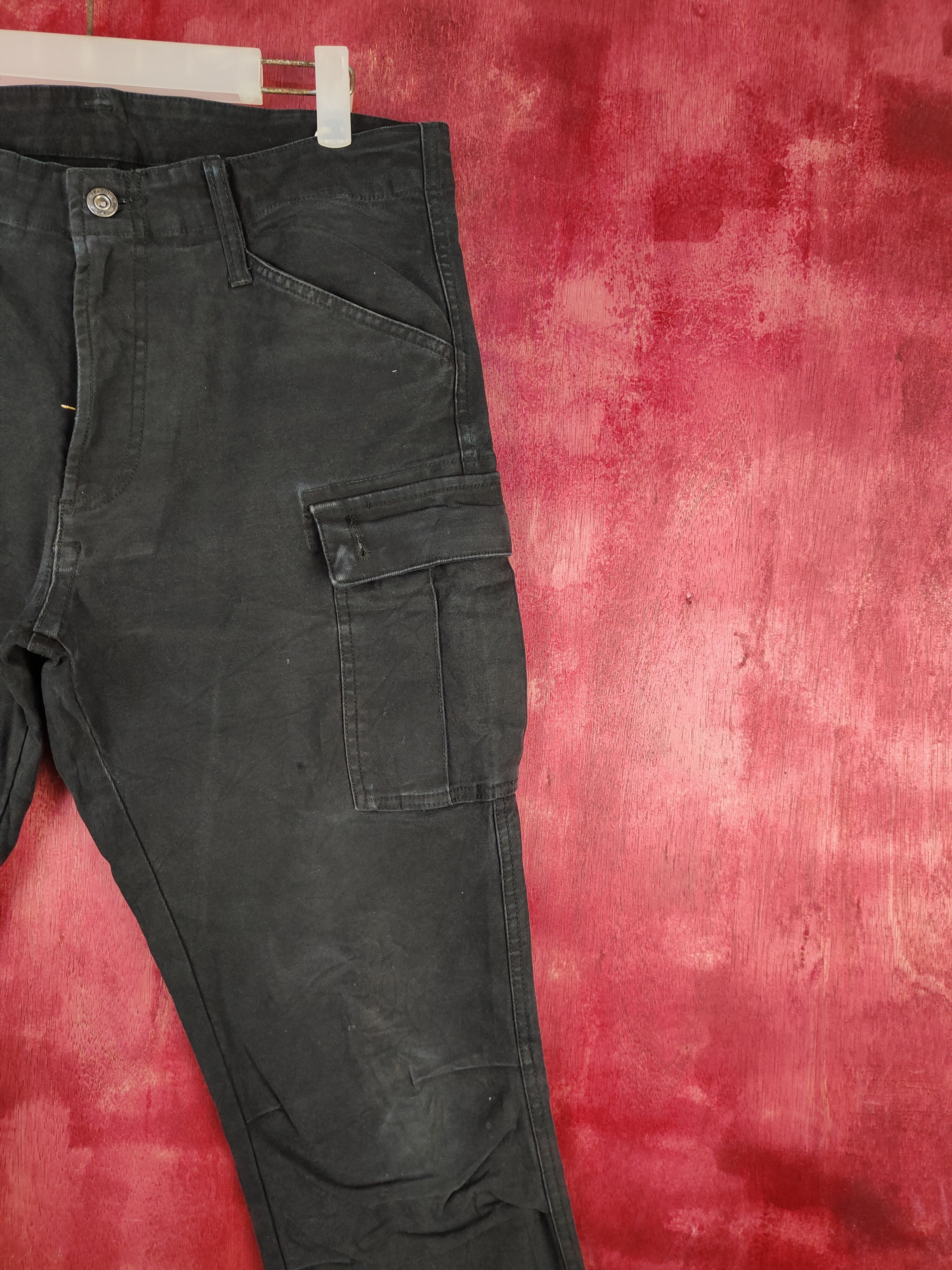 Japanese Brand I'Z Frontier Black Multi Pocket Tactical Cargo Denim #S624 Size US 32 / EU 48 - 7 Thumbnail