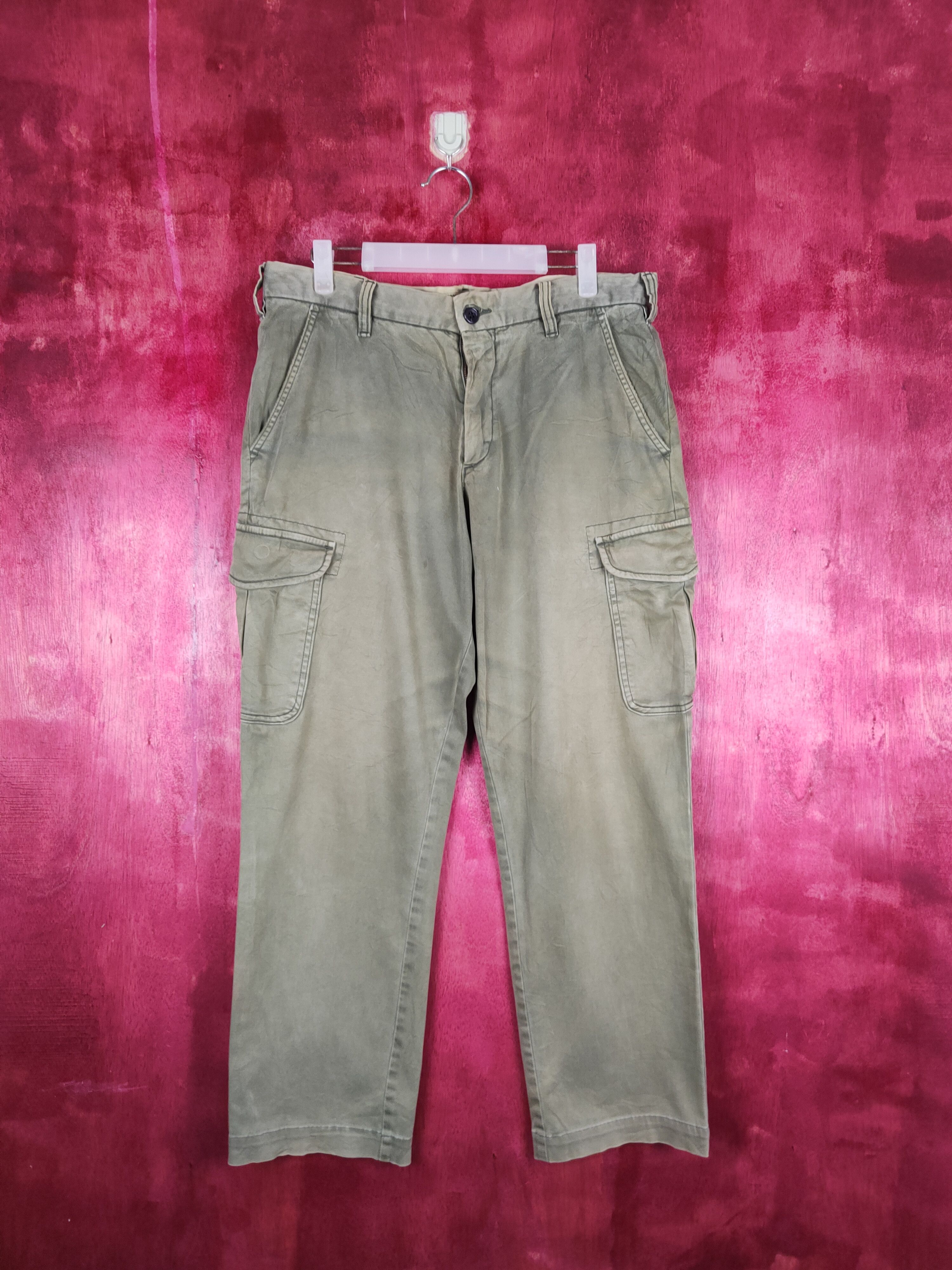 Japanese Brand Uniqlo Green Faded Multi Pocket Tactical Cargo Pants #S613 Size US 34 / EU 50 - 1 Thumbnail