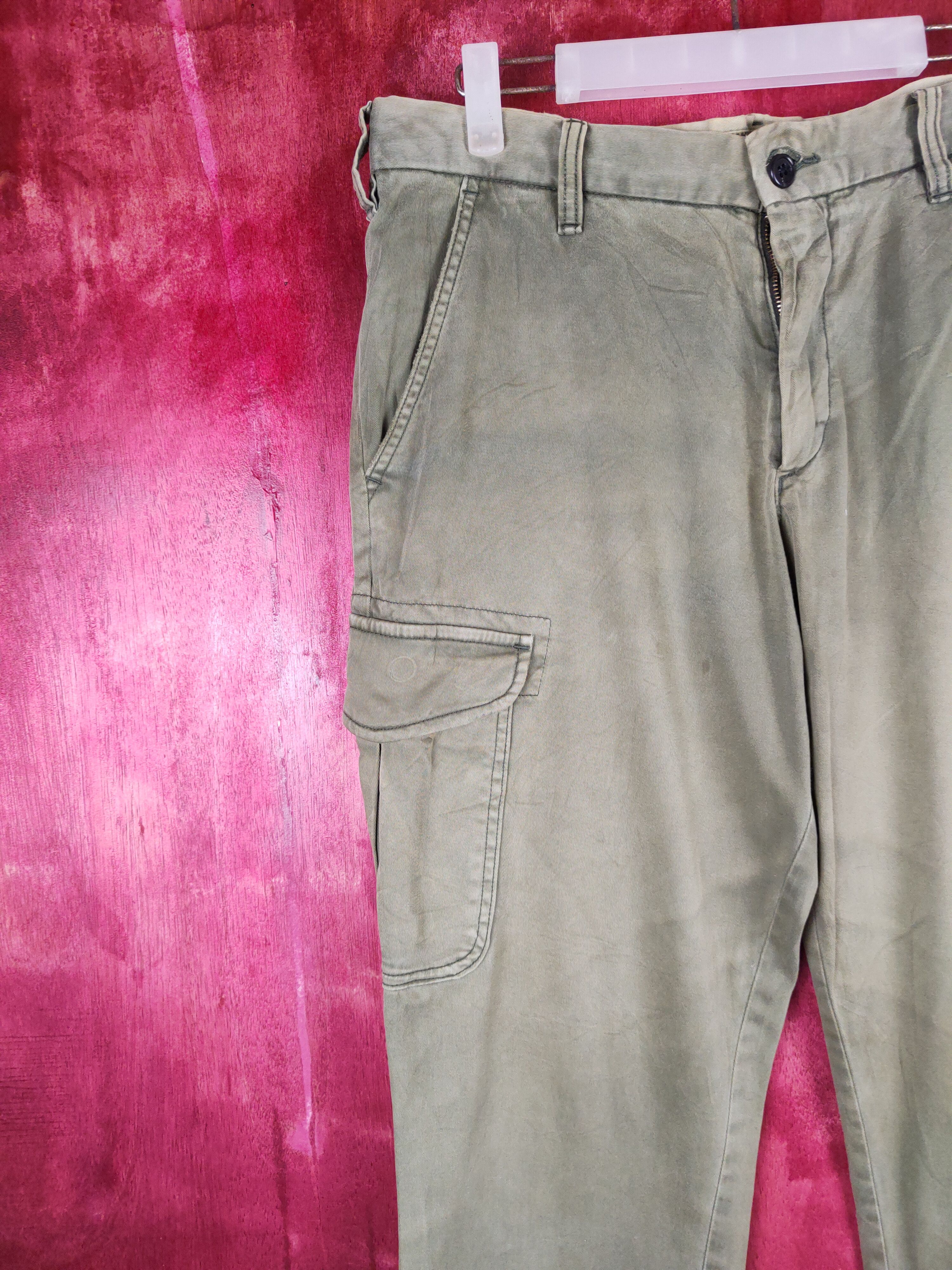 Japanese Brand Uniqlo Green Faded Multi Pocket Tactical Cargo Pants #S613 Size US 34 / EU 50 - 3 Thumbnail