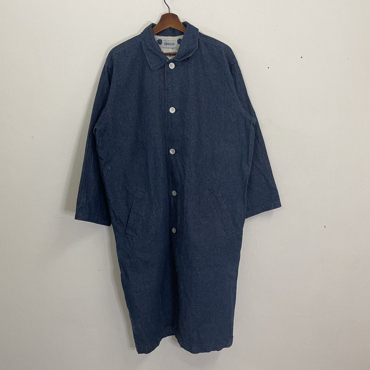 Japanese Brand Vintage Compression Long Indigo Denim Jacket Size US XL / EU 56 / 4 - 1 Thumbnail