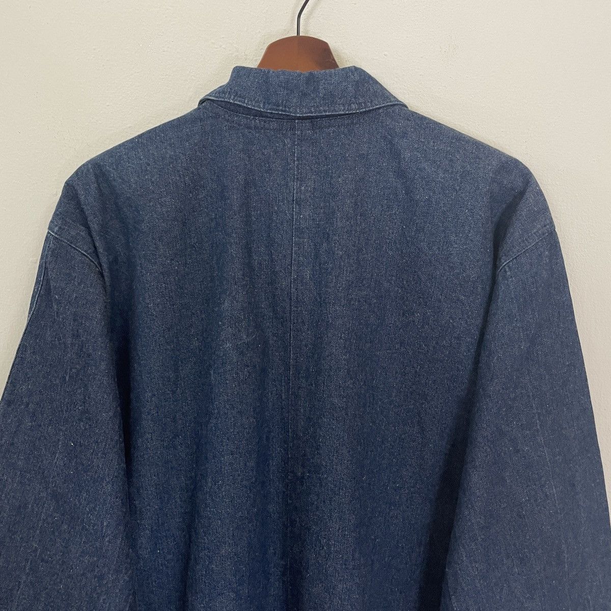 Japanese Brand Vintage Compression Long Indigo Denim Jacket Size US XL / EU 56 / 4 - 7 Thumbnail