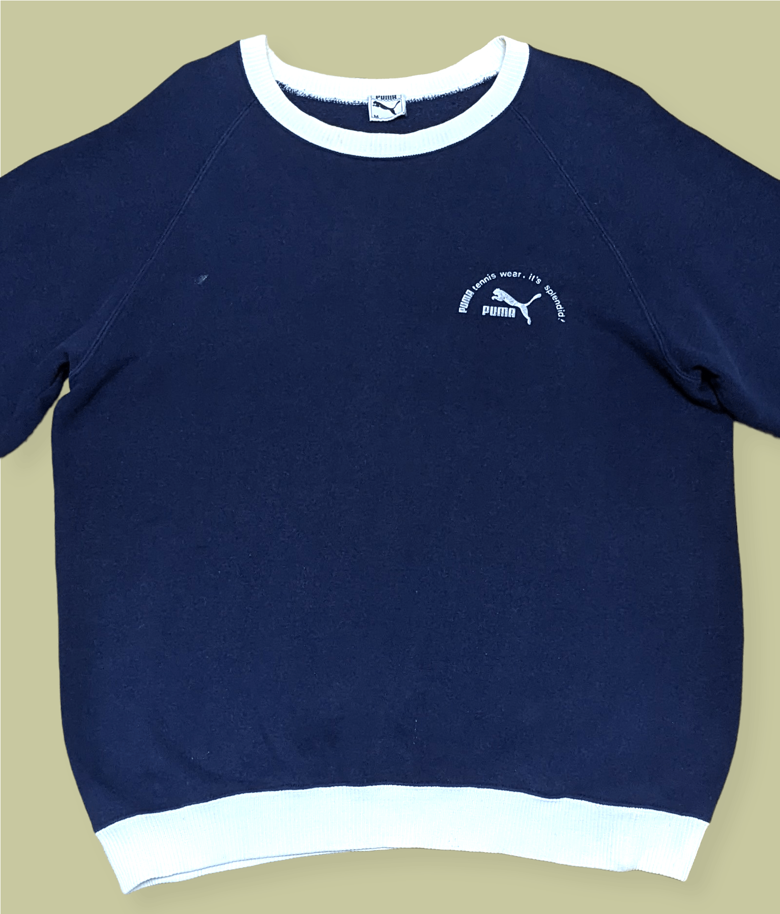 Puma × Vintage Vintage 70s / 80s Puma Tennis Blank Sweatshirt Size US M / EU 48-50 / 2 - 3 Thumbnail