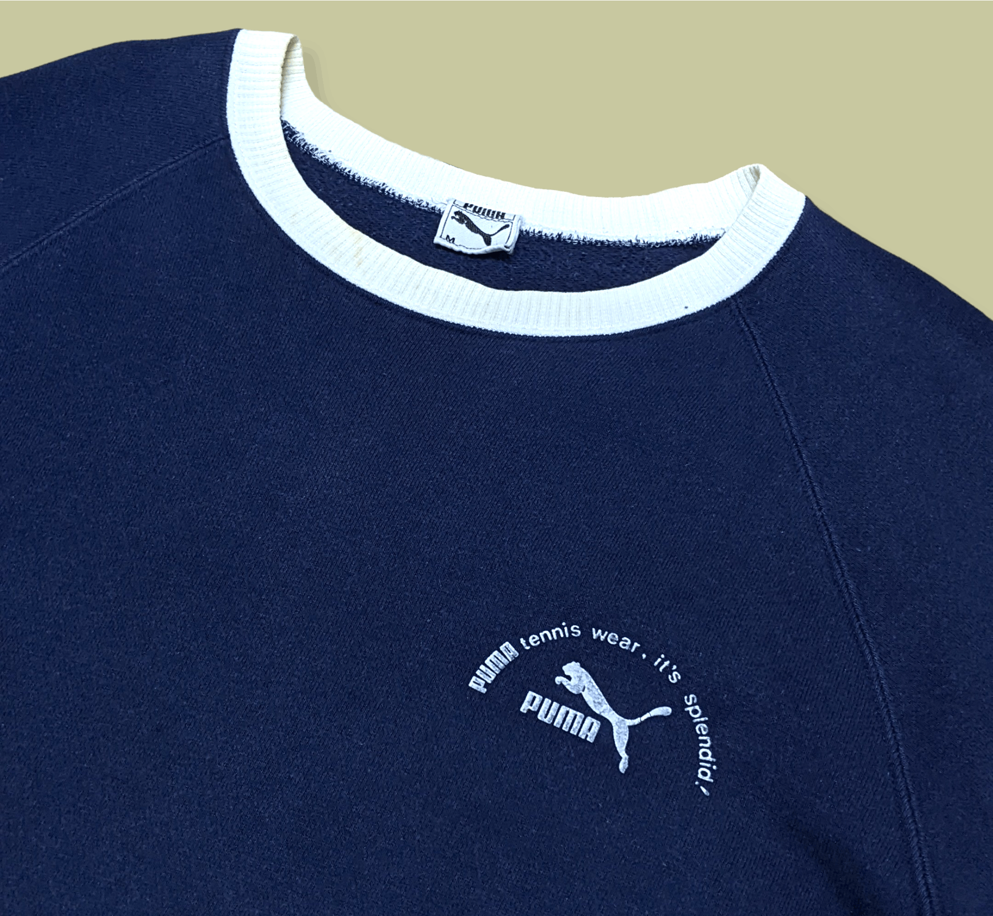 Puma × Vintage Vintage 70s / 80s Puma Tennis Blank Sweatshirt Size US M / EU 48-50 / 2 - 5 Thumbnail