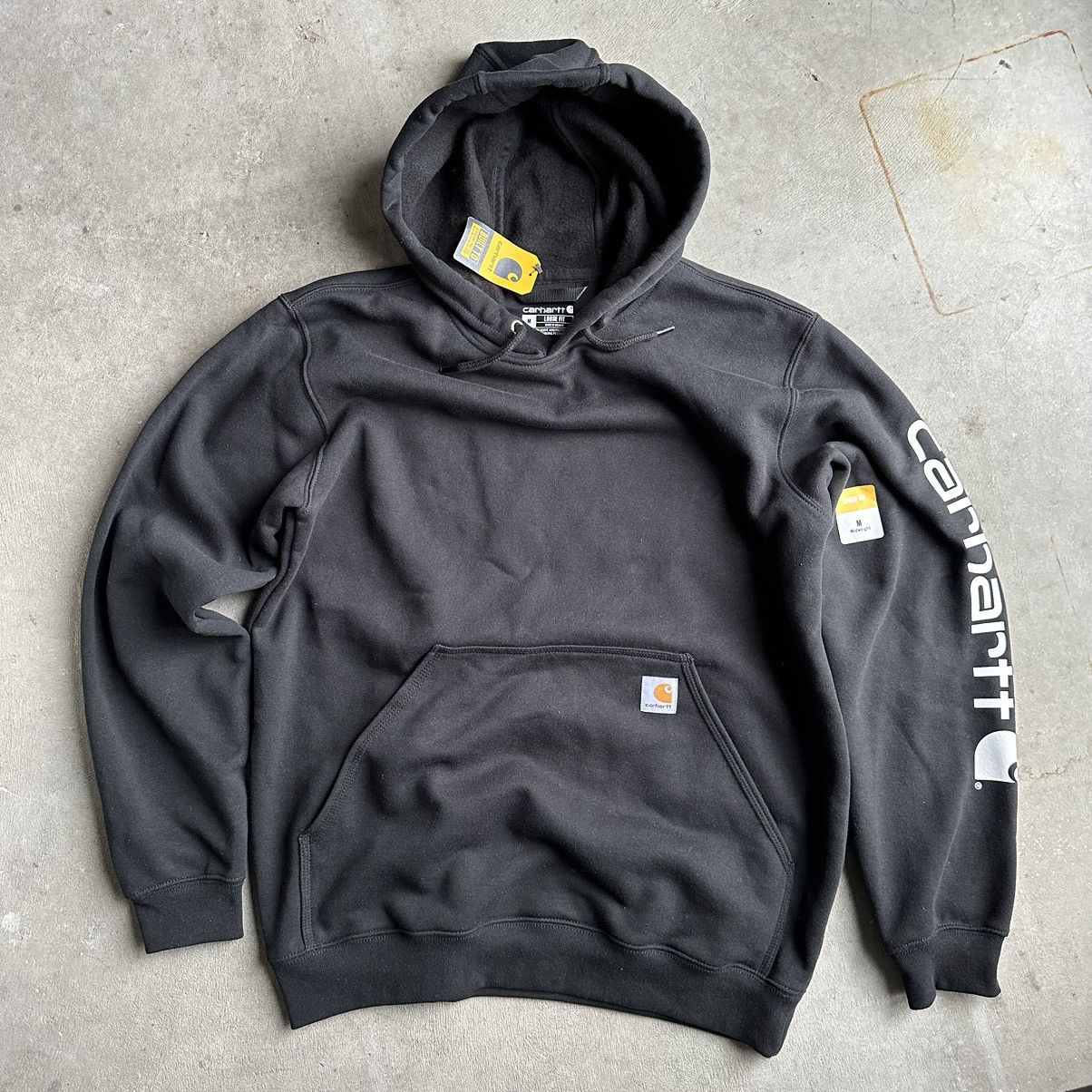 New carhartt loose fit hoodie with sleeve logo size medium