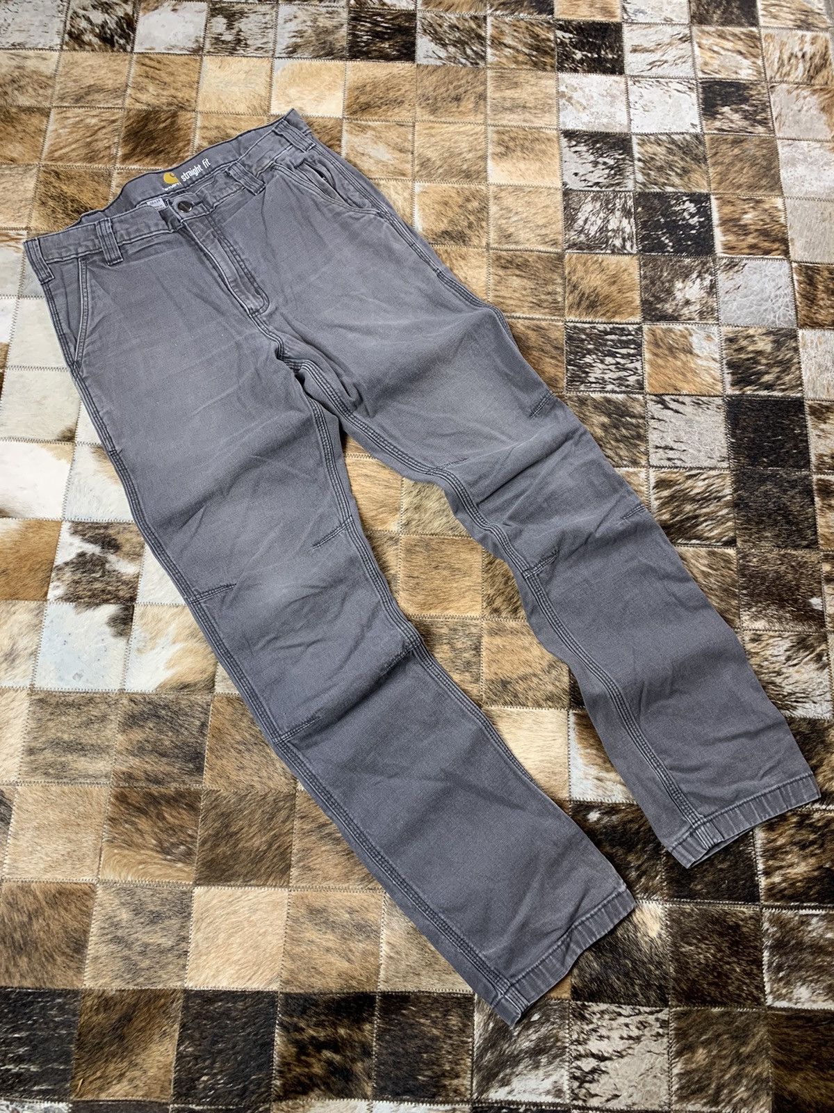 Carhartt VINTAGE FADED GREY CARHARTT ESSENTIAL WORK PANTS Size US 32 / EU 48 - 2 Thumbnail