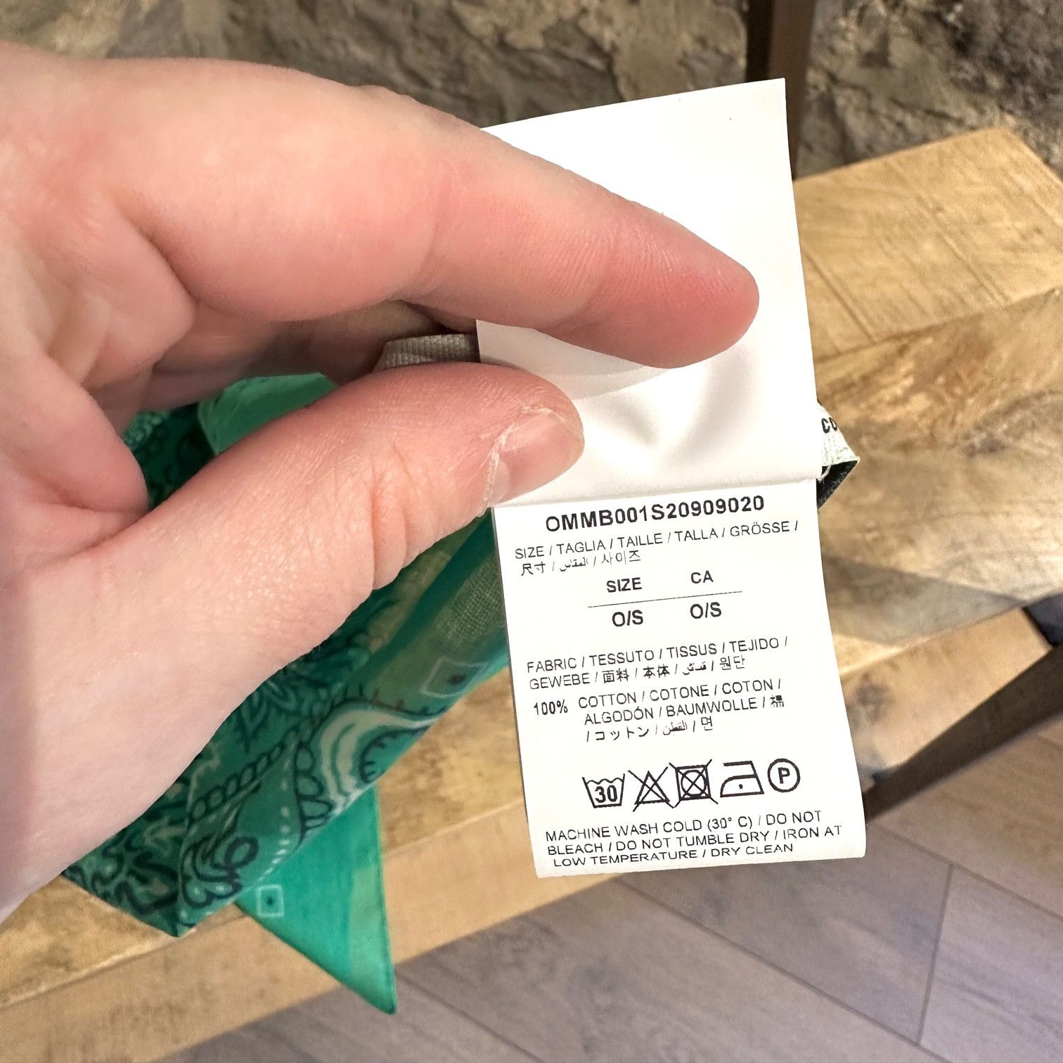 Off-White Off-White Mint Green Arrow Print Bandana Scarf Size ONE SIZE - 6 Thumbnail