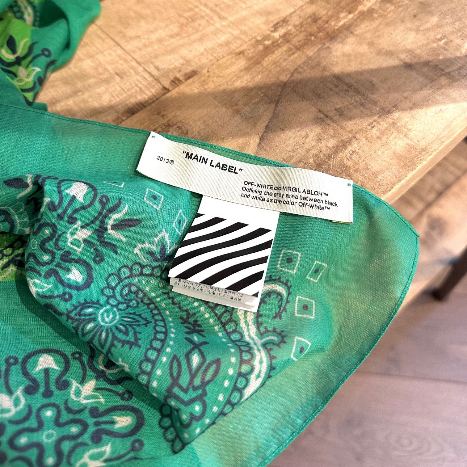 Off-White Off-White Mint Green Arrow Print Bandana Scarf Size ONE SIZE - 5 Thumbnail