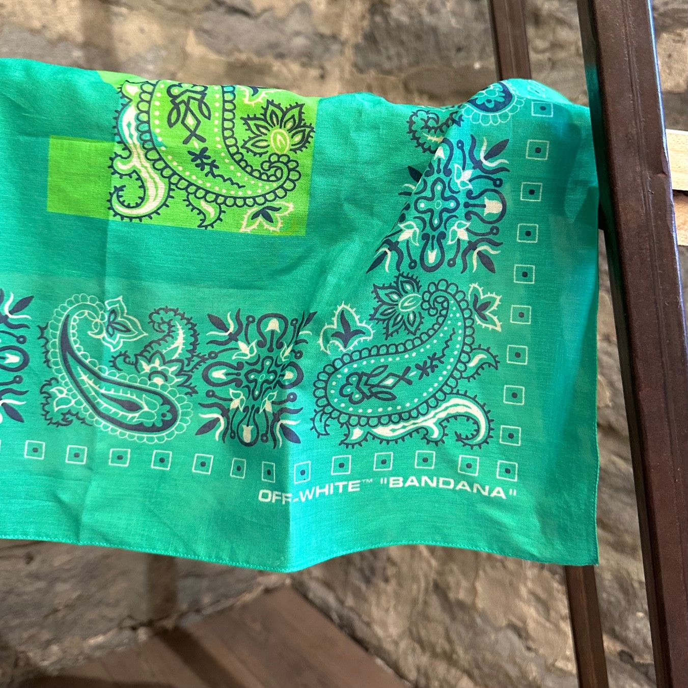 Off-White Off-White Mint Green Arrow Print Bandana Scarf Size ONE SIZE - 2 Thumbnail