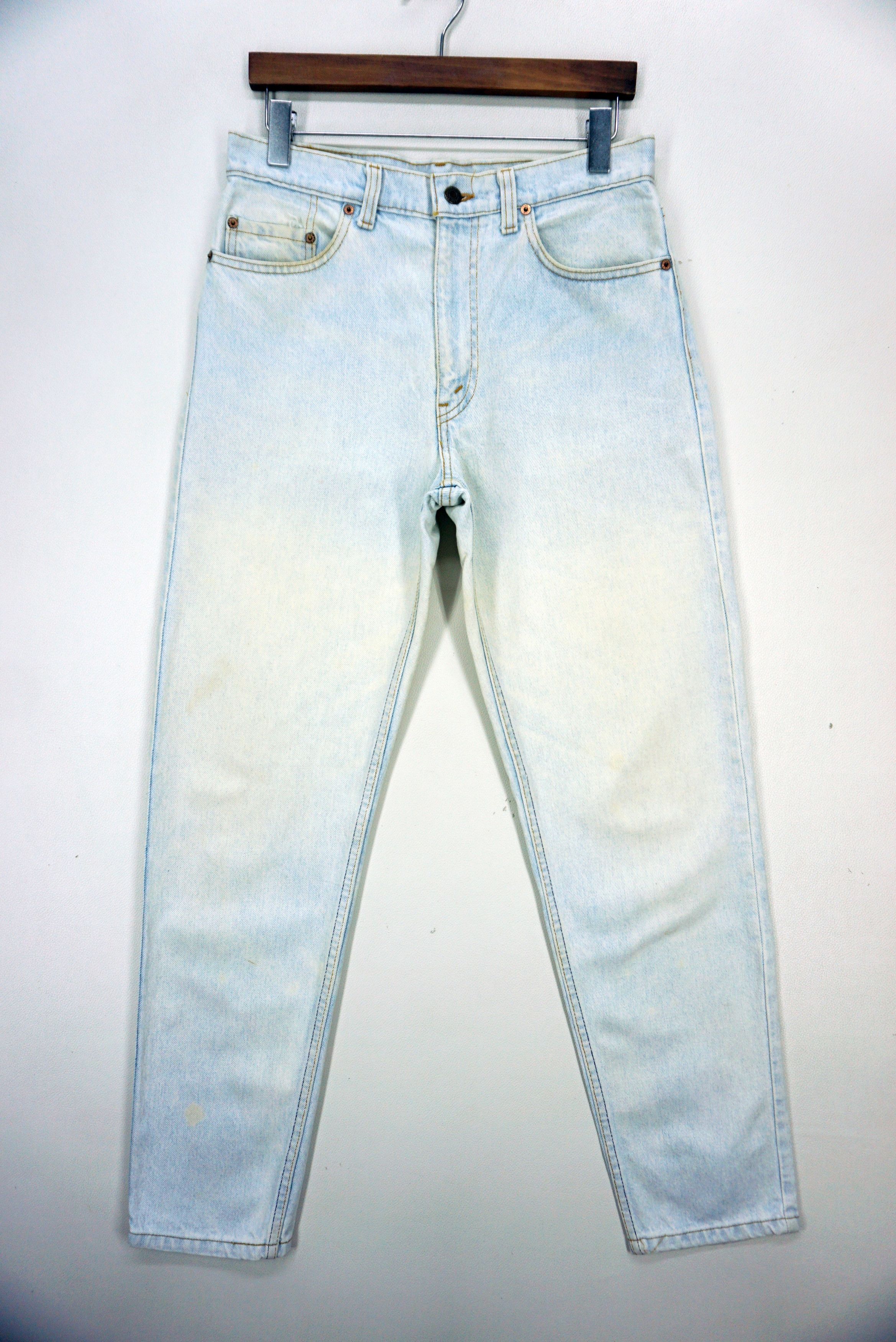 image of Levis x Rodeo 610 Vintage Distressed Tapered Jeans Faded Blue Usa Made, Men's (Size 32)