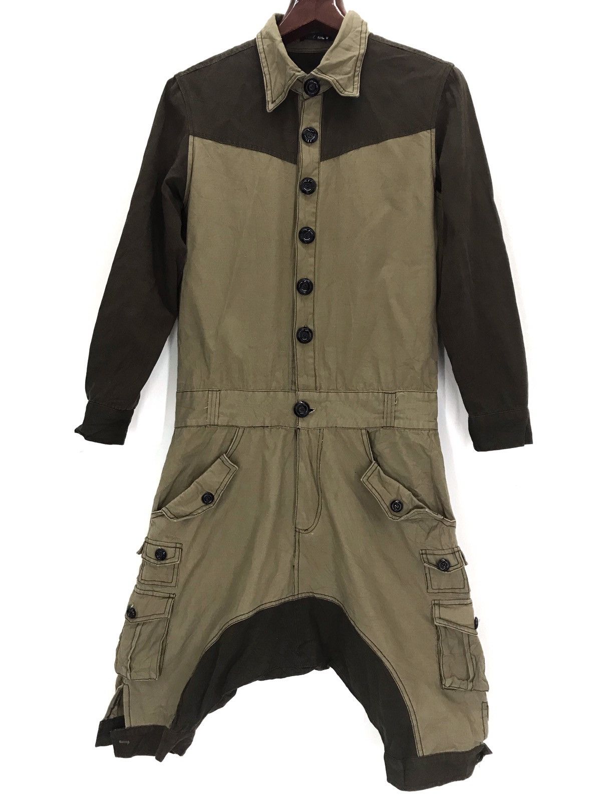 image of Designer Three Cool Multicolor Jumpsuit Cargo Shorts Reconstruct, Men's (Size 32)