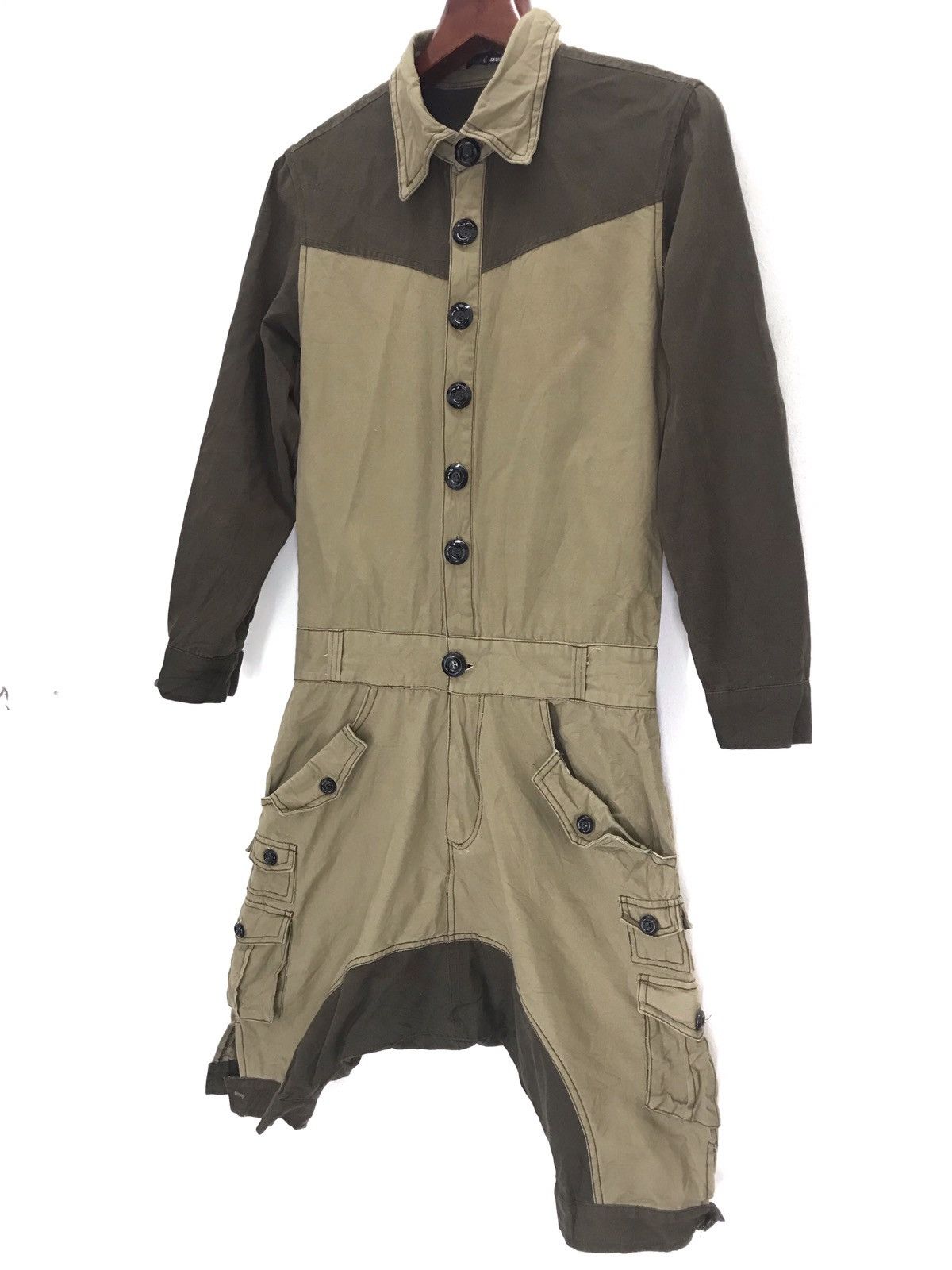Designer × Japanese Brand Three cool multicolor jumpsuit cargo shorts reconstruct Size US 32 / EU 48 - 2 Thumbnail