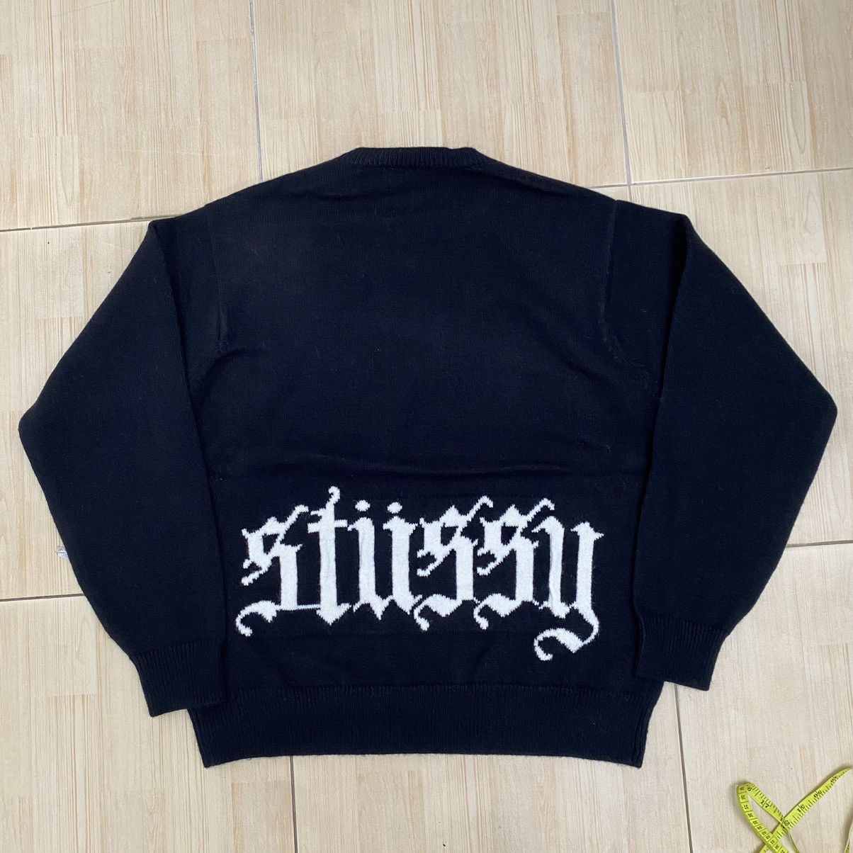 Stussy STUSSY GOTHIC KNIT SWEATER - BLACK | Grailed