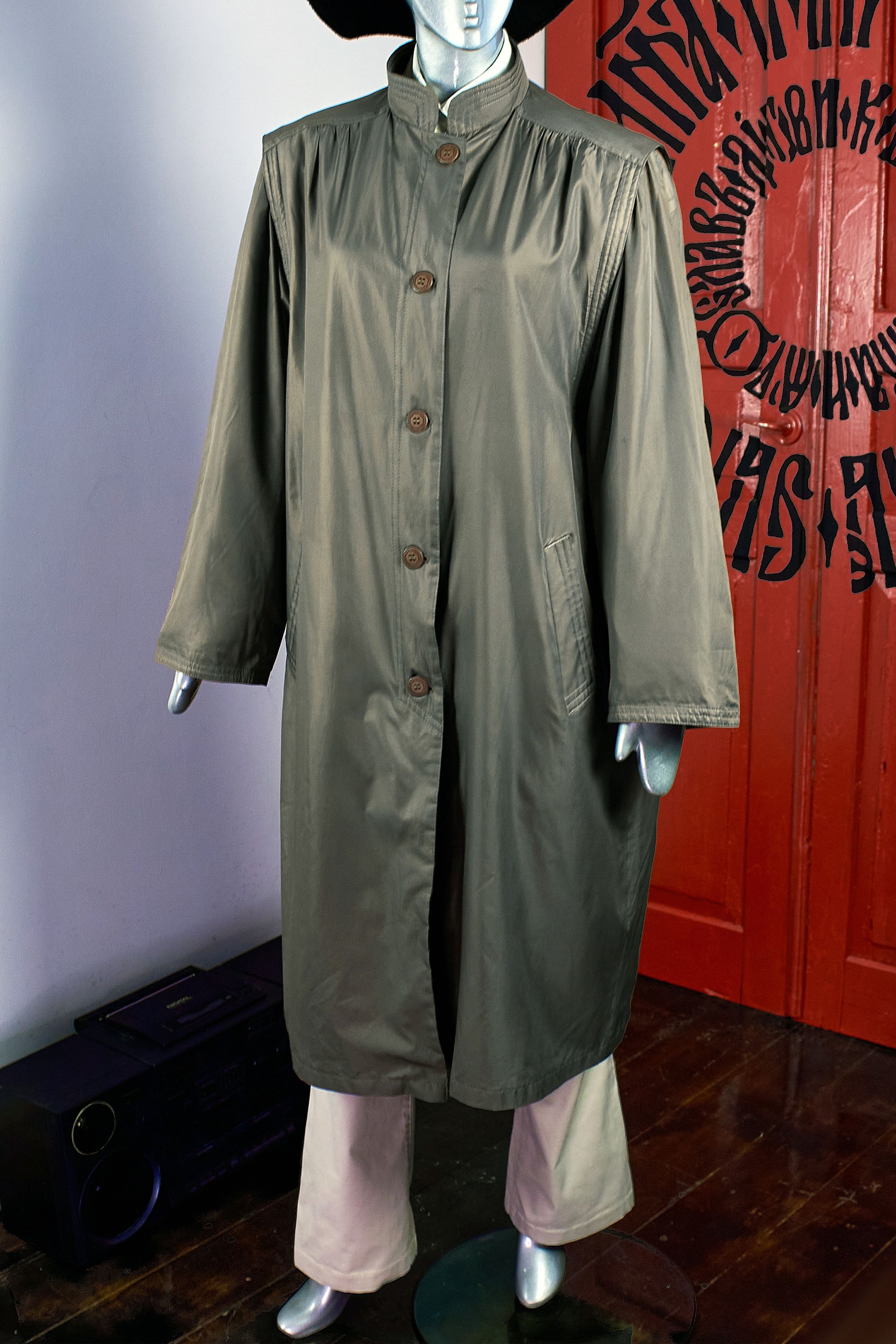 Vintage Claude Havrey Paris vintage women's trench coat Size XL / US 12-14 / IT 48-50 - 6 Thumbnail