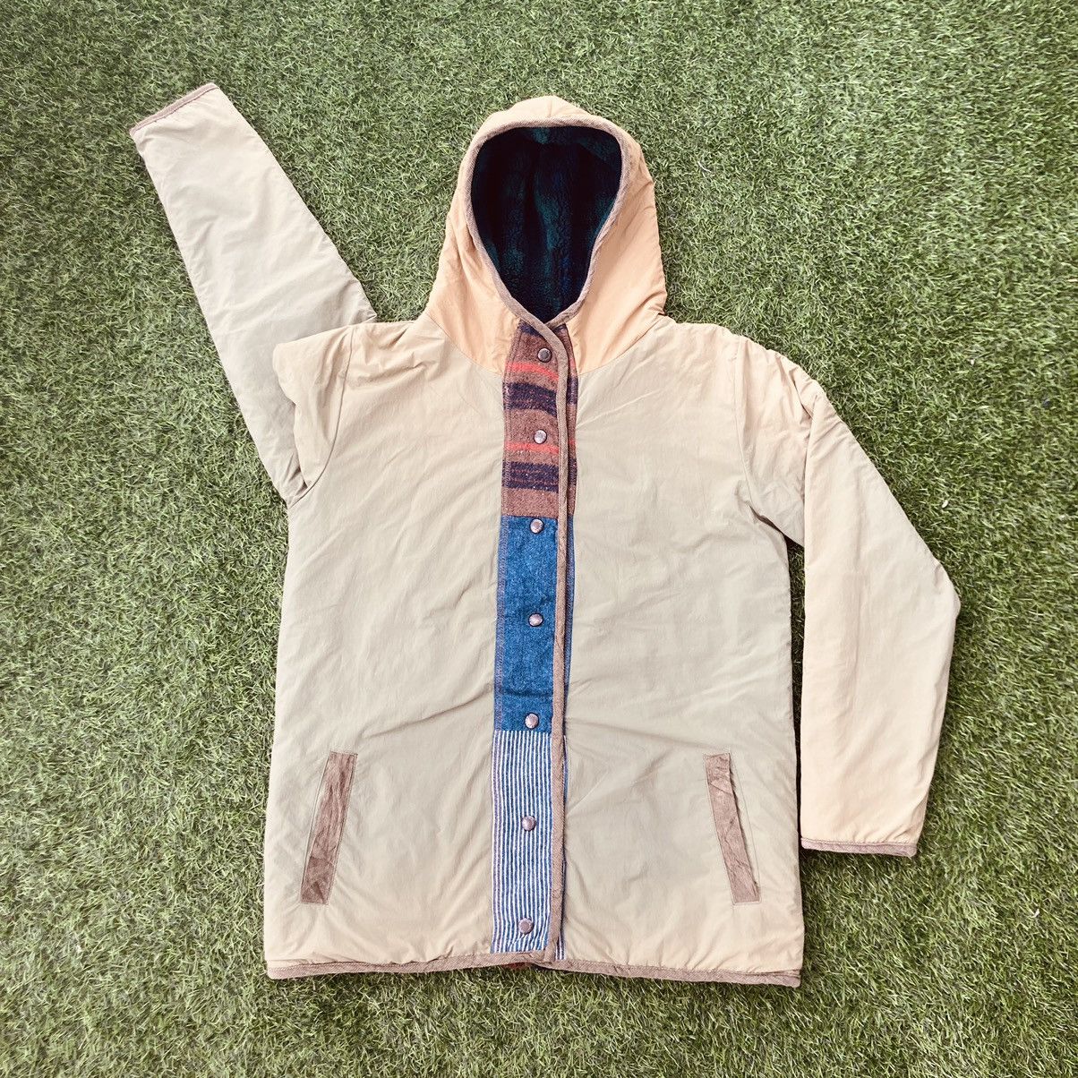 Japanese Brand Patchwork Fleece Reversible Parka Jacket Size US M / EU 48-50 / 2 - 7 Thumbnail