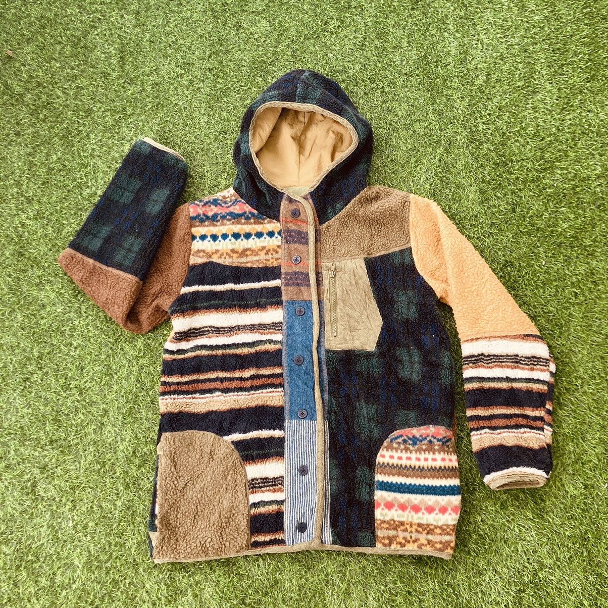 Japanese Brand Patchwork Fleece Reversible Parka Jacket Size US M / EU 48-50 / 2 - 1 Thumbnail